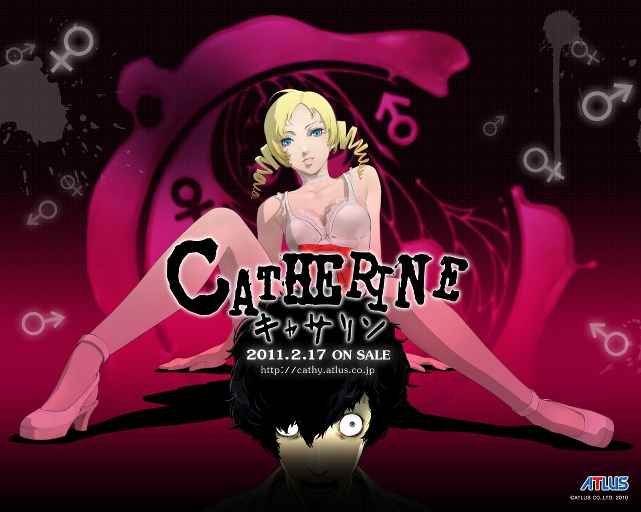 General 1280x1024 Catherine video games blonde blue eyes legs anime girls