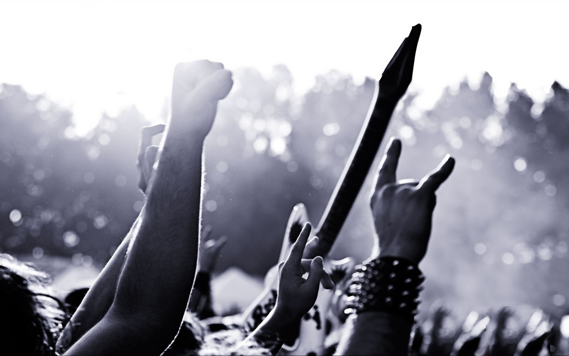 People 1920x1200 music concerts arms up hand gesture closeup monochrome