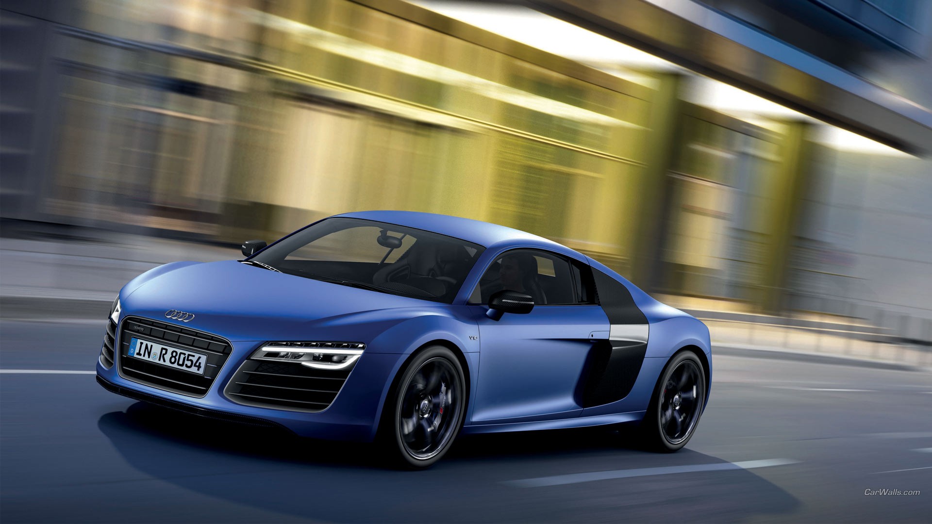 General 1920x1080 Audi R8 Audi blue cars vehicle car frontal view numbers supercars German cars Volkswagen Group