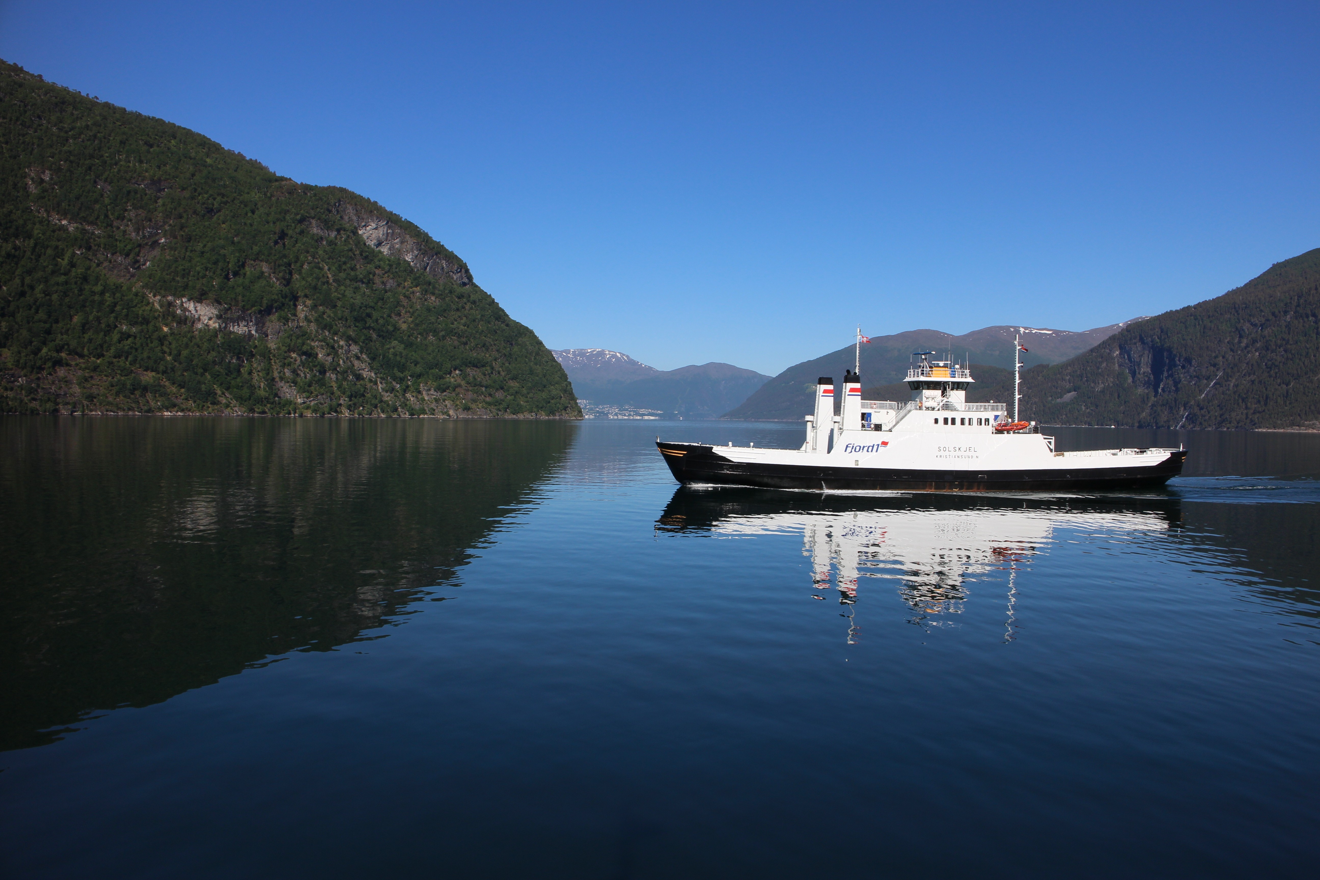 General 5184x3456 Stranda fjord Norway nature landscape mountains ferry vehicle boat