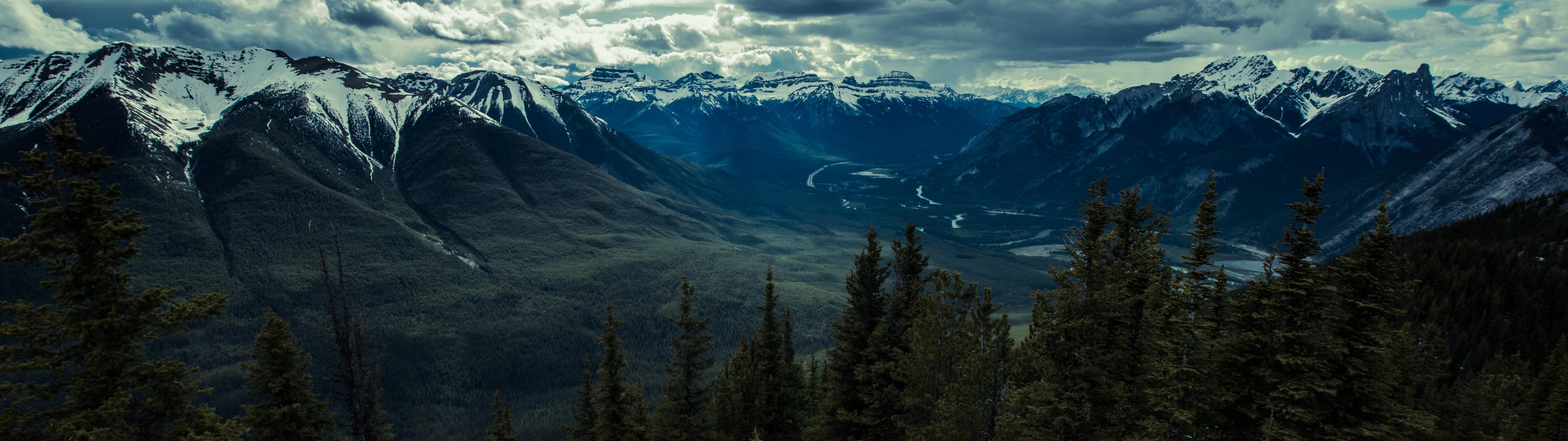 General 3840x1080 landscape forest mountains panorama Banff Banff National Park Canada