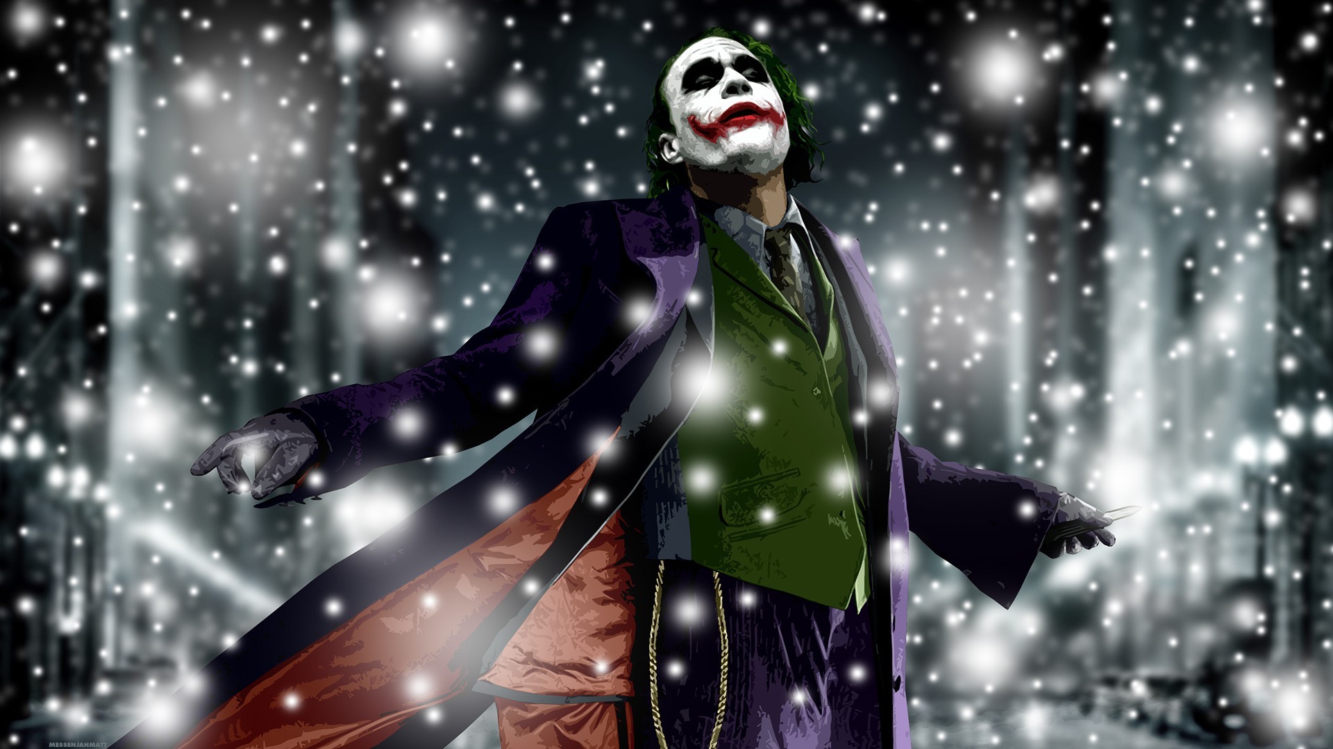 General 1920x1080 movies The Dark Knight Joker MessenjahMatt Heath Ledger villains actor deceased DC Comics Warner Brothers Christopher Nolan