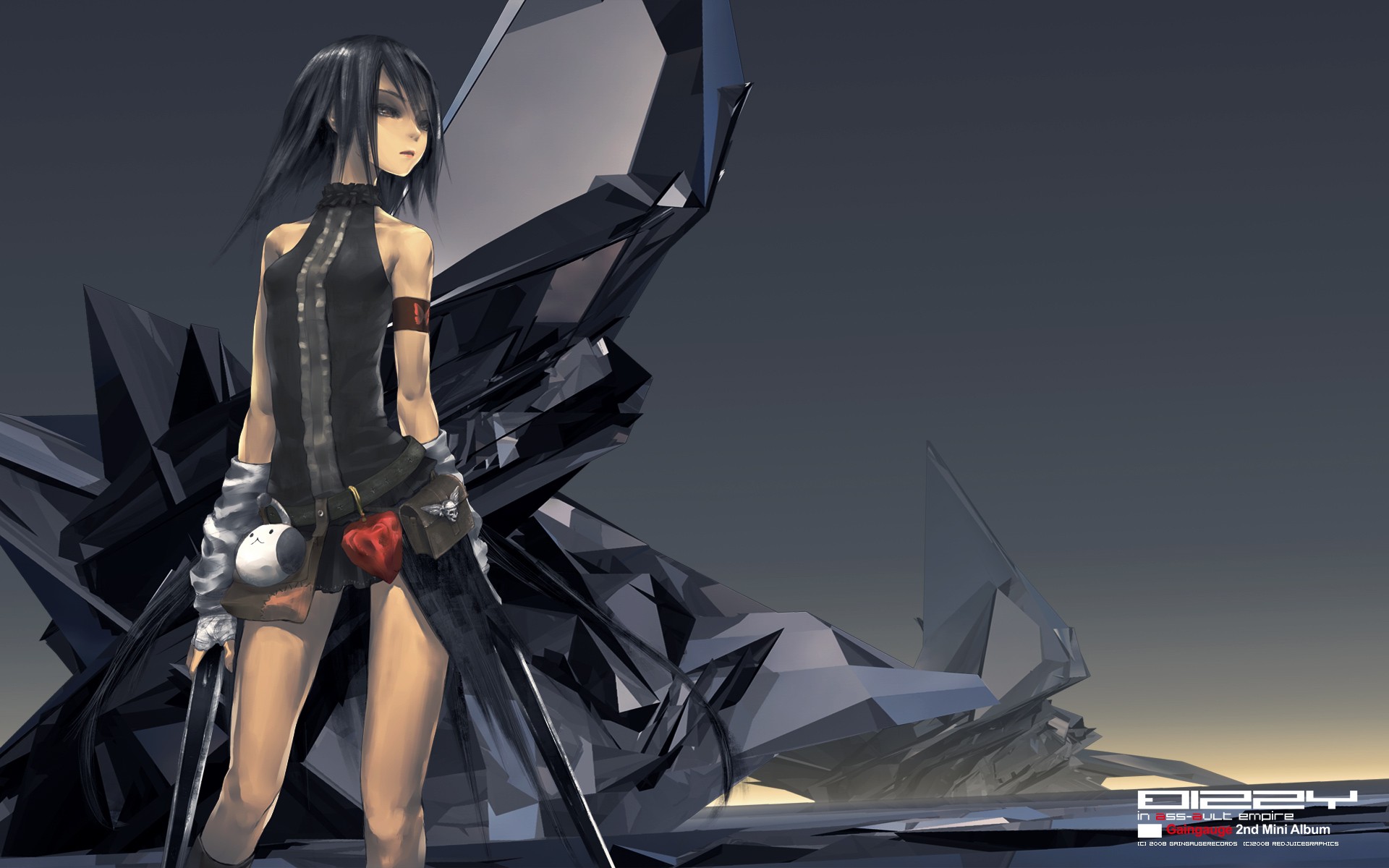 Anime 1920x1200 anime girls anime Redjuice dark hair standing looking into the distance
