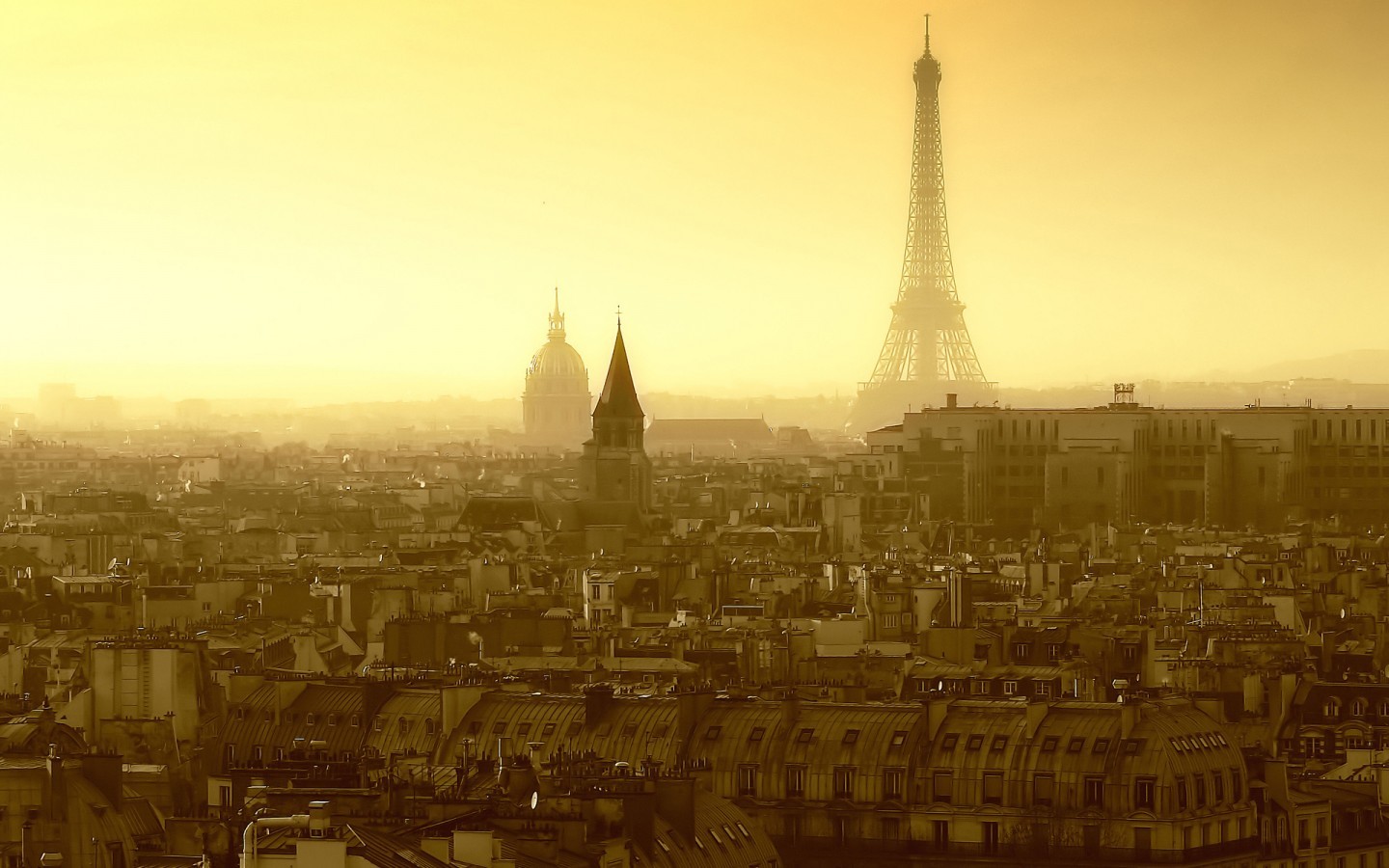 General 1440x900 Paris cityscape Eiffel Tower France sunlight rooftops