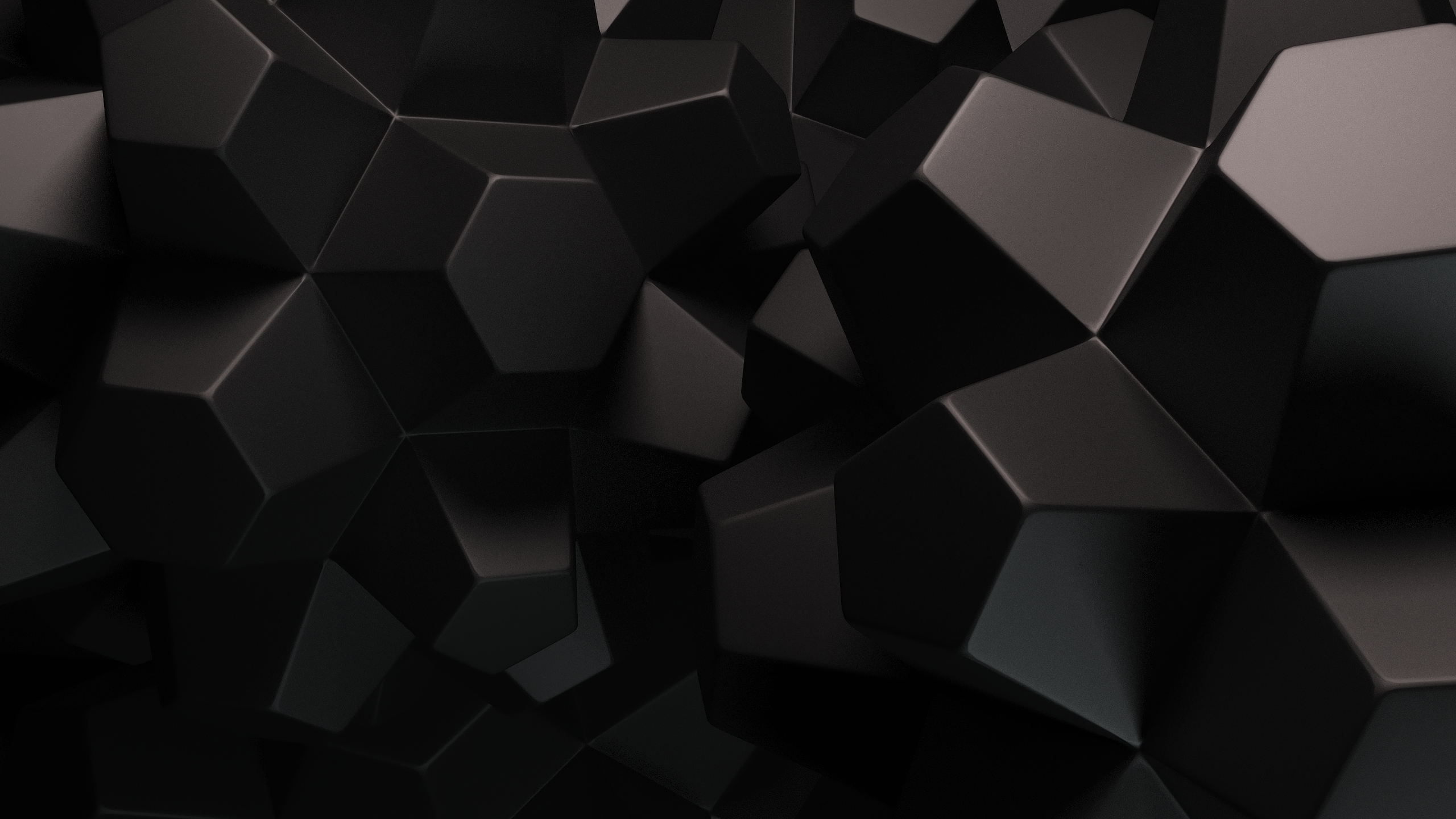 General 2560x1440 digital art dark abstract render geometry 3D Abstract hexagon CGI black