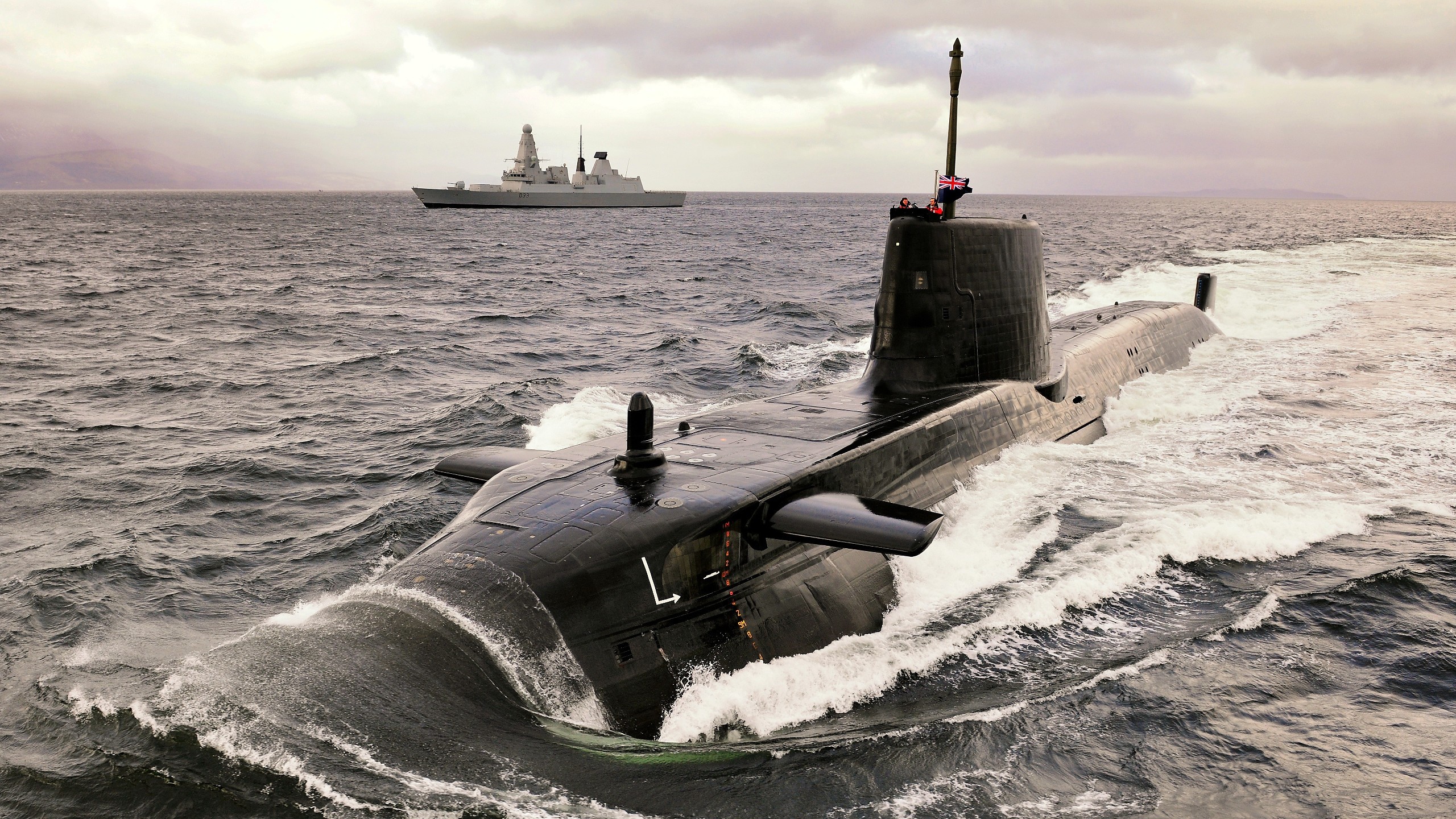 General 2560x1440 military submarine navy Astute-class submarine Royal Navy Destroyer ship sea military vehicle vehicle