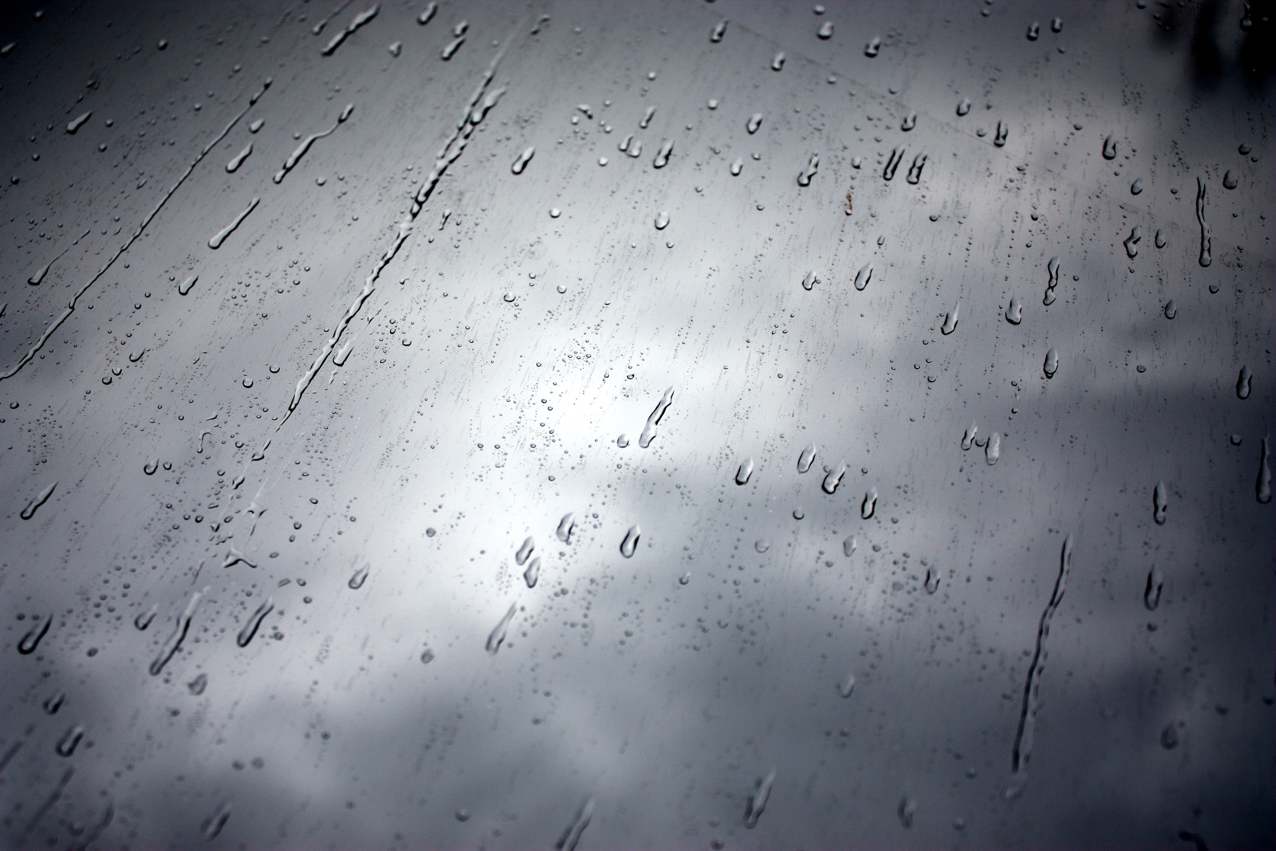 General 4272x2848 monochrome water drops rain Windshield reflection clouds water on glass wet