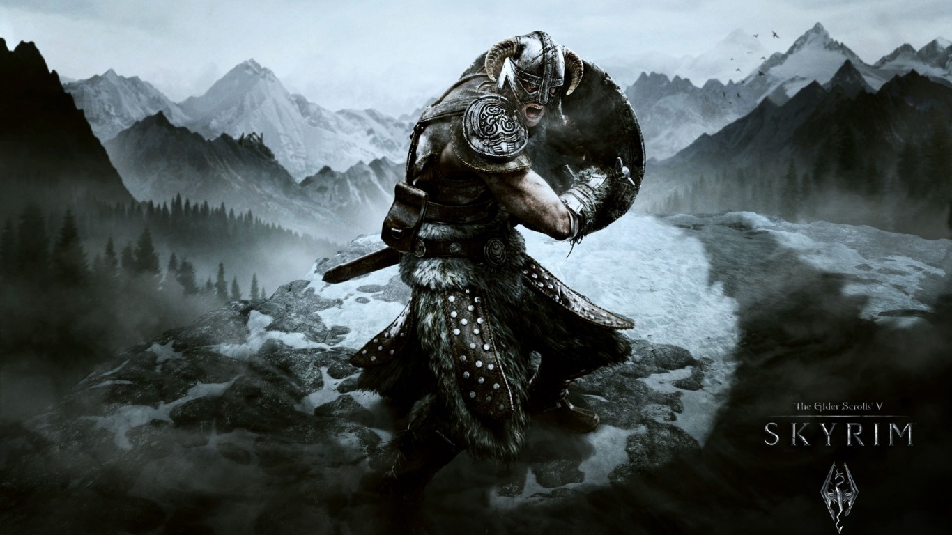 General 1366x768 The Elder Scrolls V: Skyrim RPG video games PC gaming video game art warrior