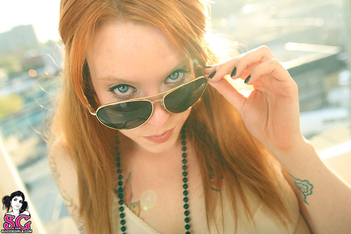 People 1200x800 Suicide Girls women women with glasses necklace glasses long hair tattoo women with shades sunglasses model Renna Suicidegirls