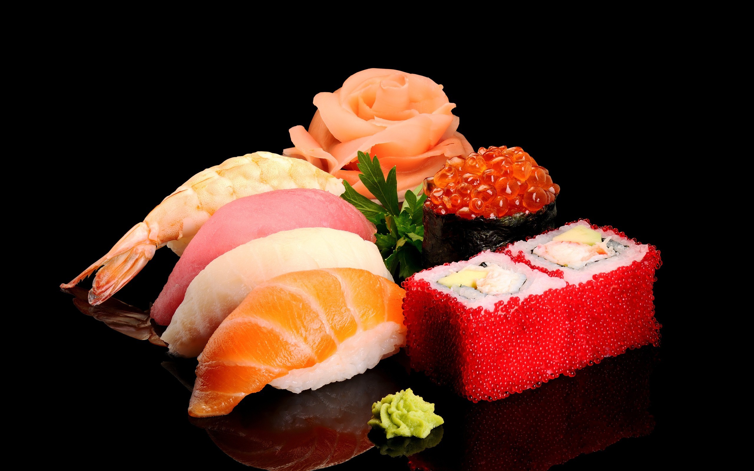 General 2560x1600 sushi food caviar colorful Traditional Foods