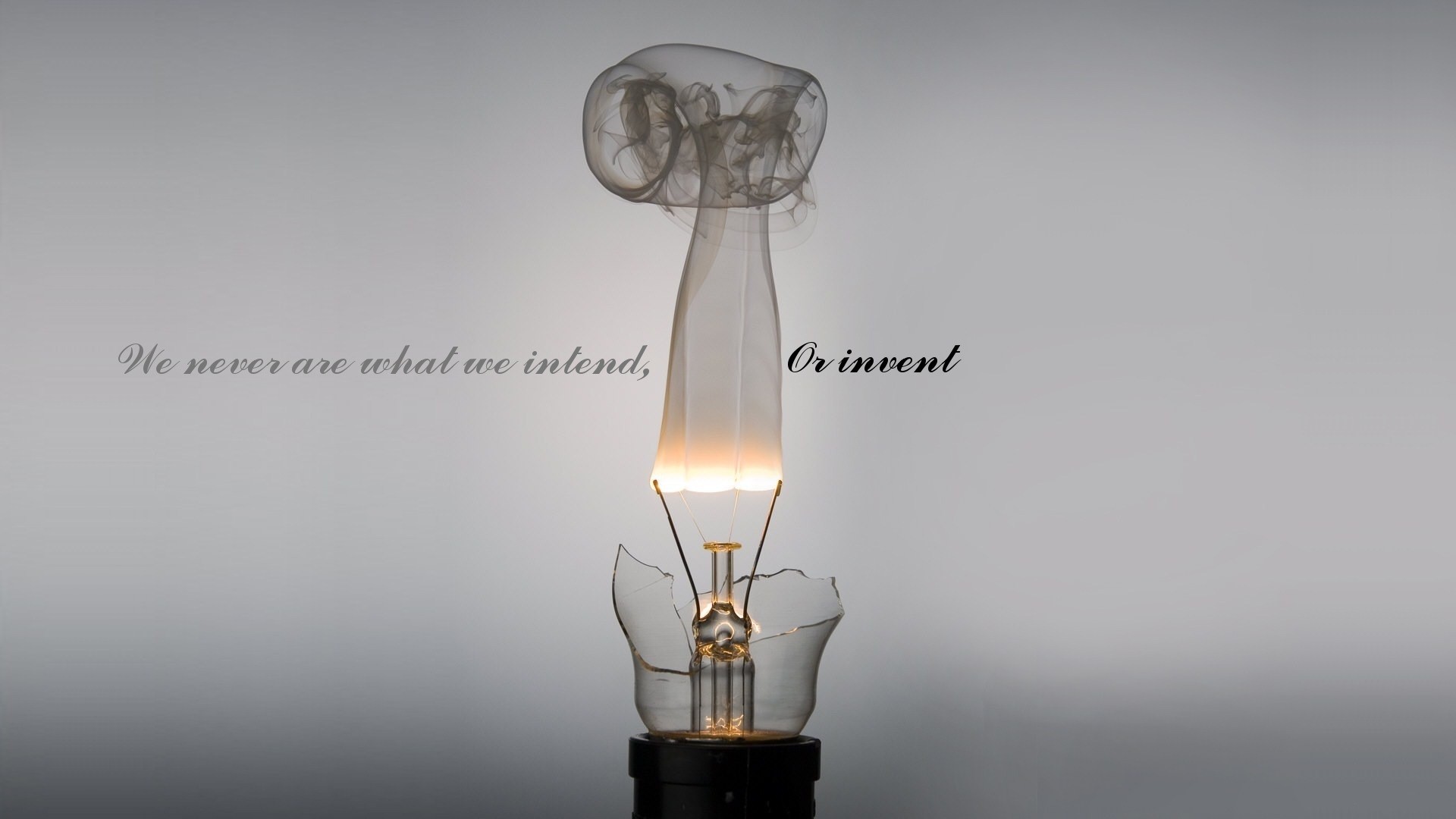 General 1920x1080 quote light bulb typography simple background smoke technology broken glass
