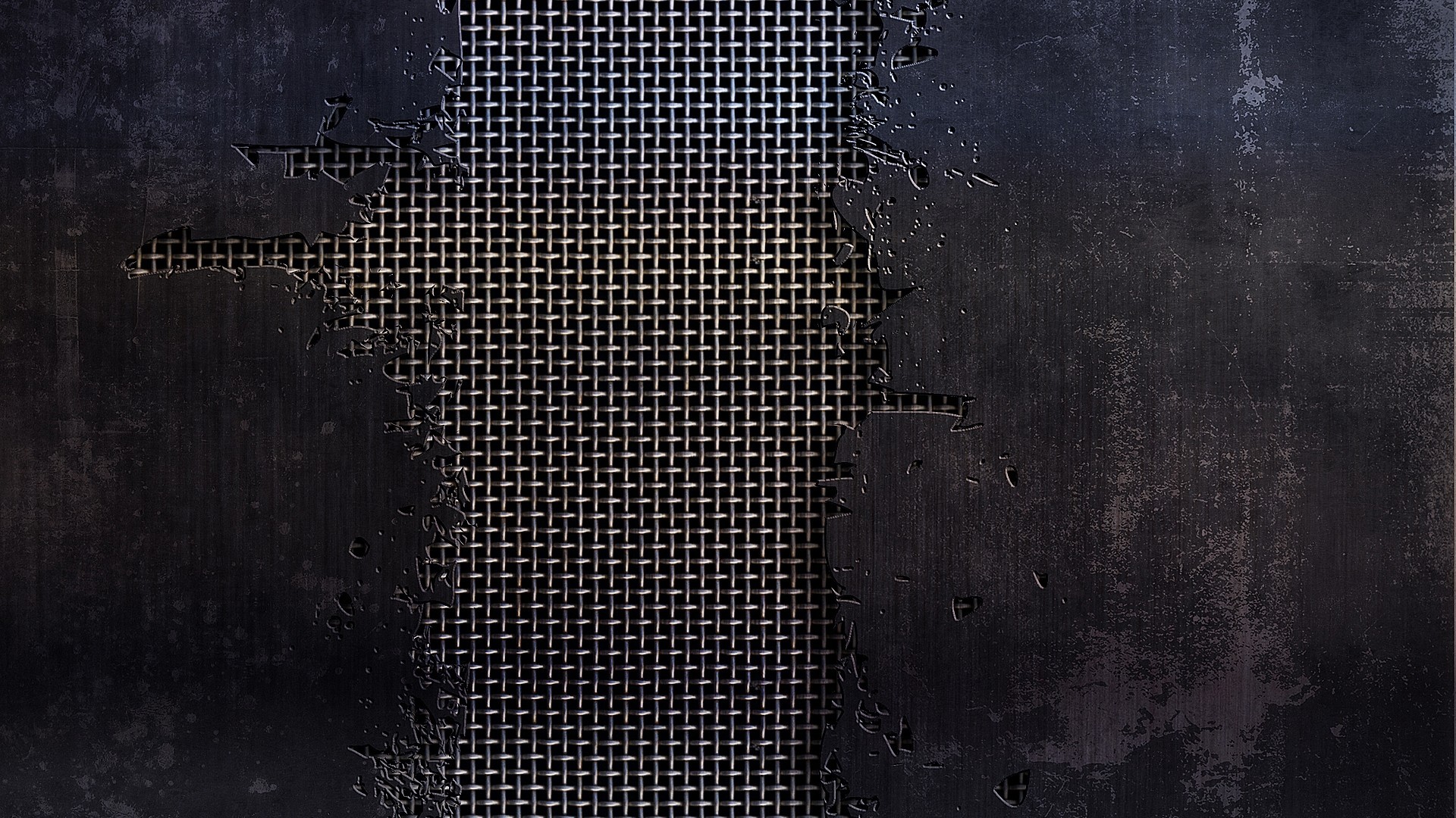 General 1920x1080 texture grunge metal black grid metal grid digital art
