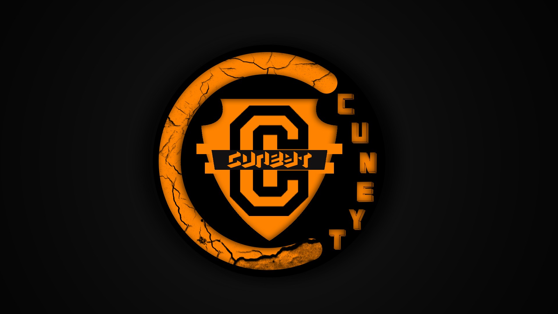 General 1920x1080 logo simple background black background black circle orange