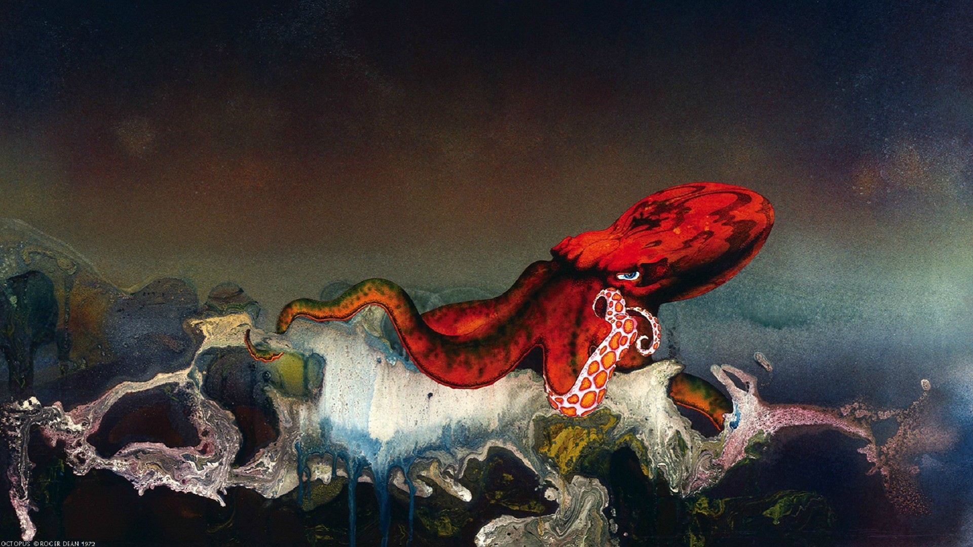 General 1920x1080 octopus ship Roger Dean animals 1972 (Year) album covers