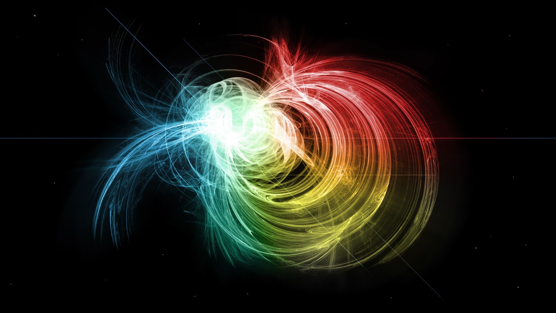 General 1920x1080 digital art colorful shapes abstract swirls black background simple background