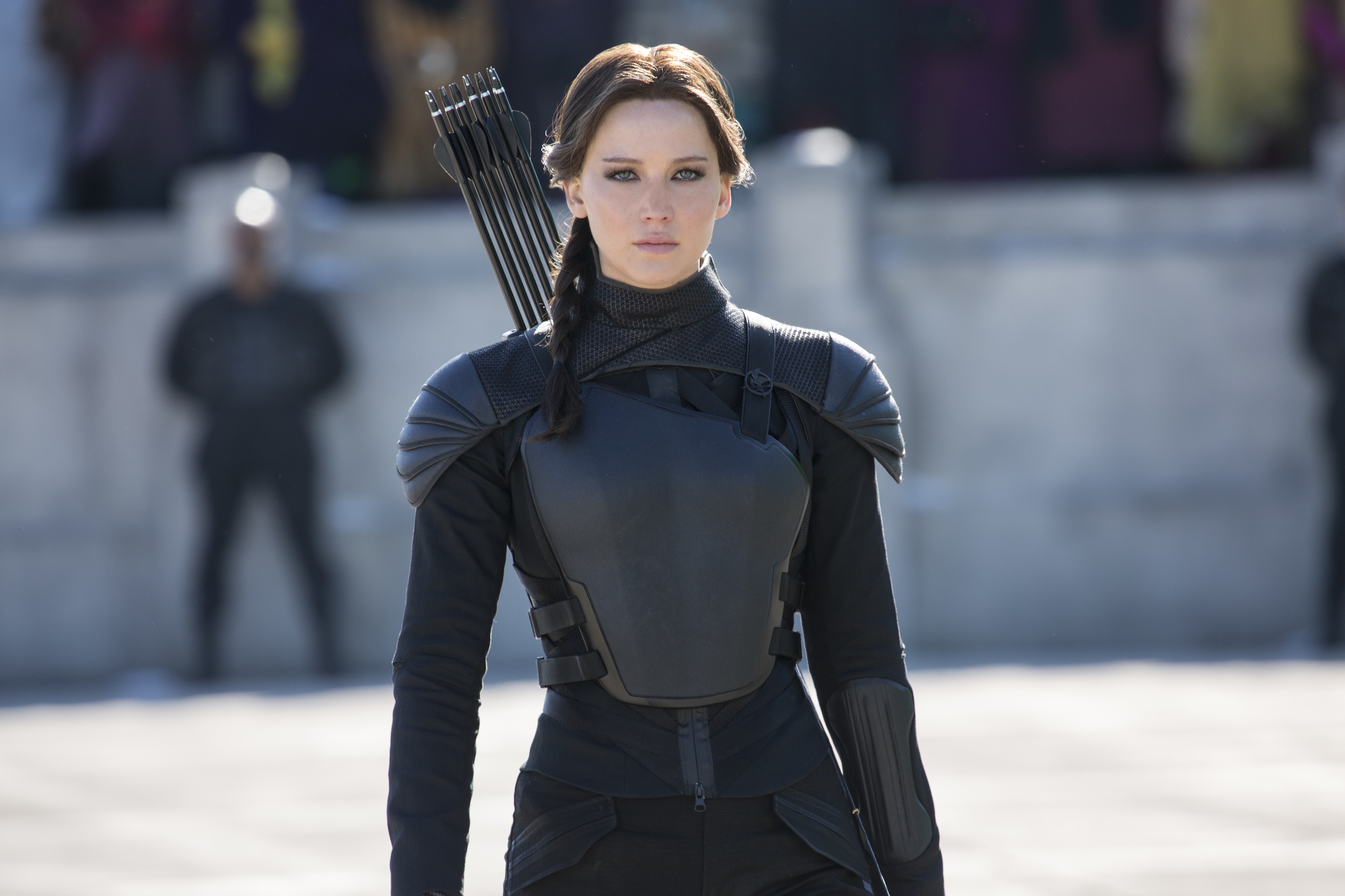 People 5760x3840 women archer Jennifer Lawrence Hunger Games The Hunger Games: Mockingjay - Part 2 braids American women movies Katniss Everdeen