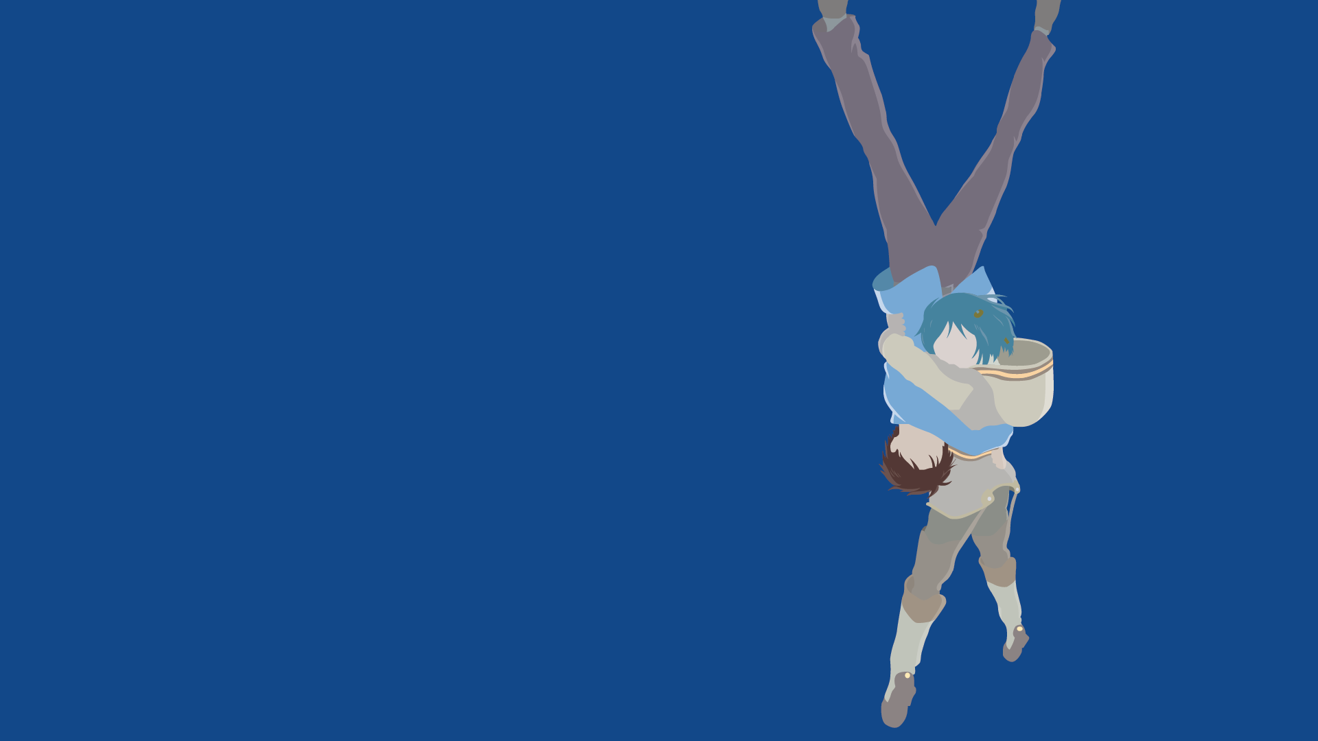 Anime 1920x1080 anime vectors anime girls minimalism blue background simple background anime