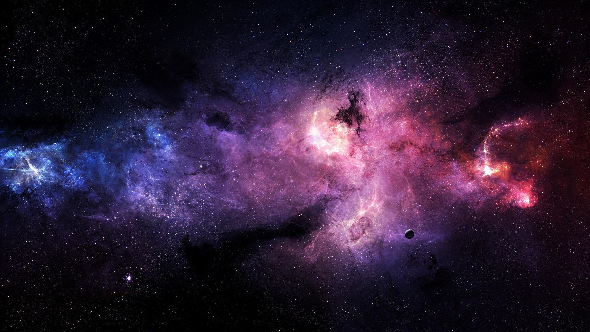 General 1920x1080 space galaxy pink blue colorful nebula digital art stars space art