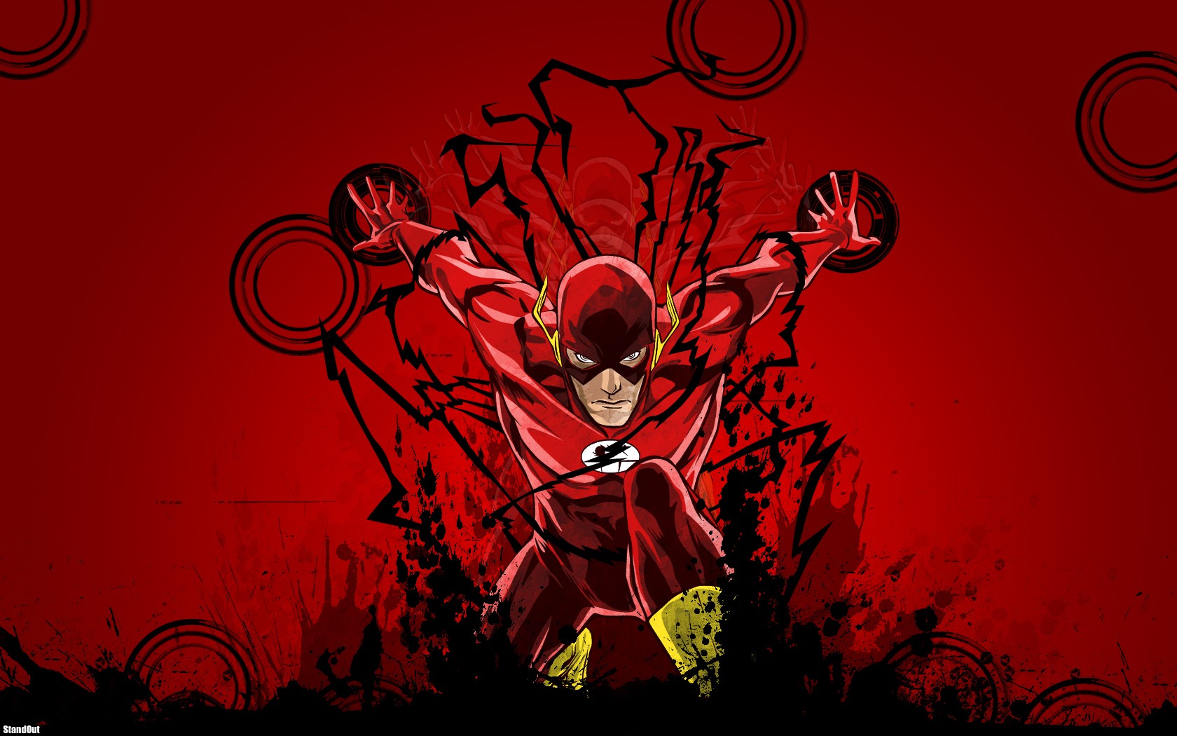 General 1680x1050 The Flash DC Comics Justice League red red background simple background superhero