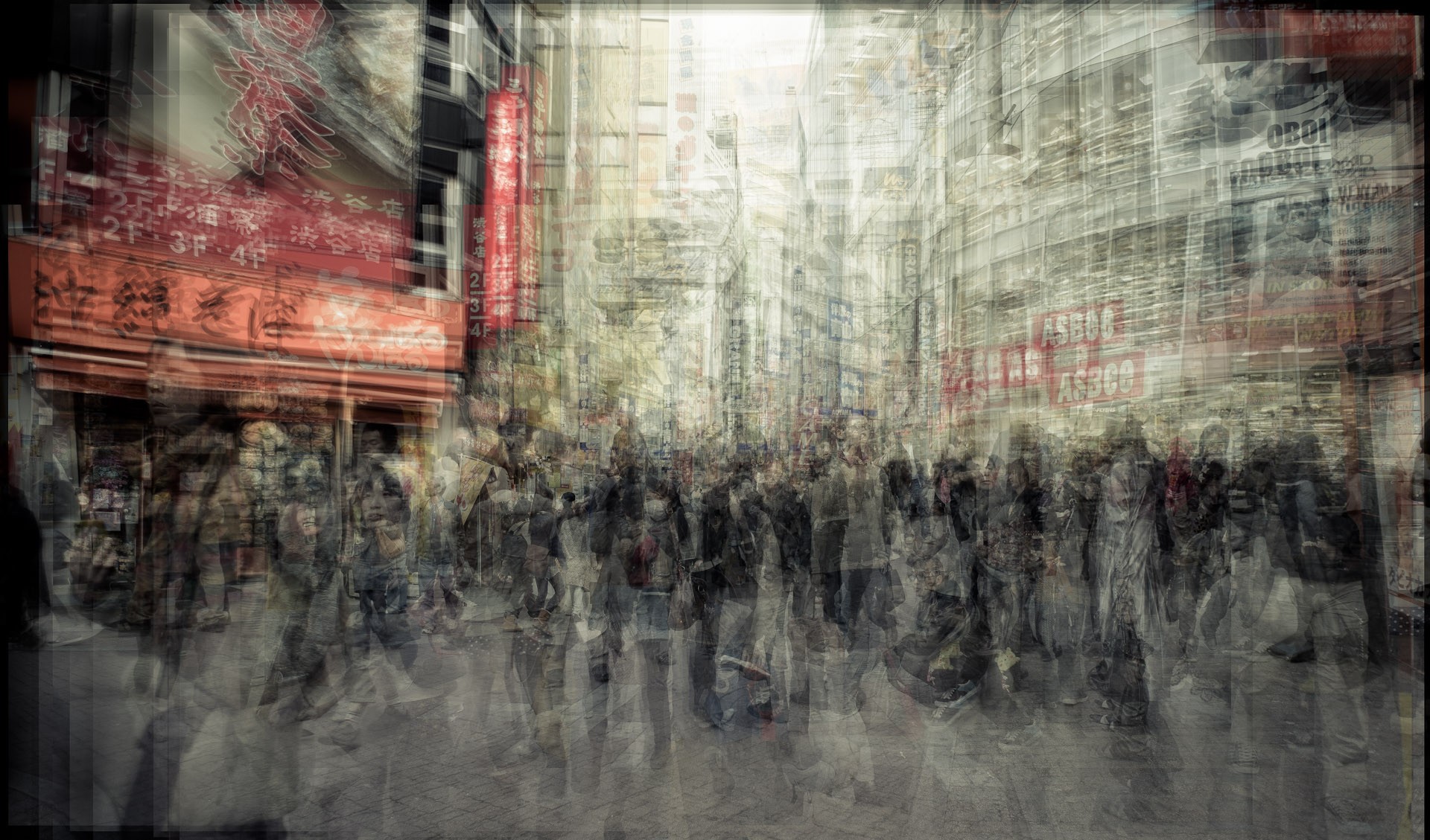 General 1920x1129 architecture building city Tokyo Japan capital street people crowds motion blur artwork photography long exposure