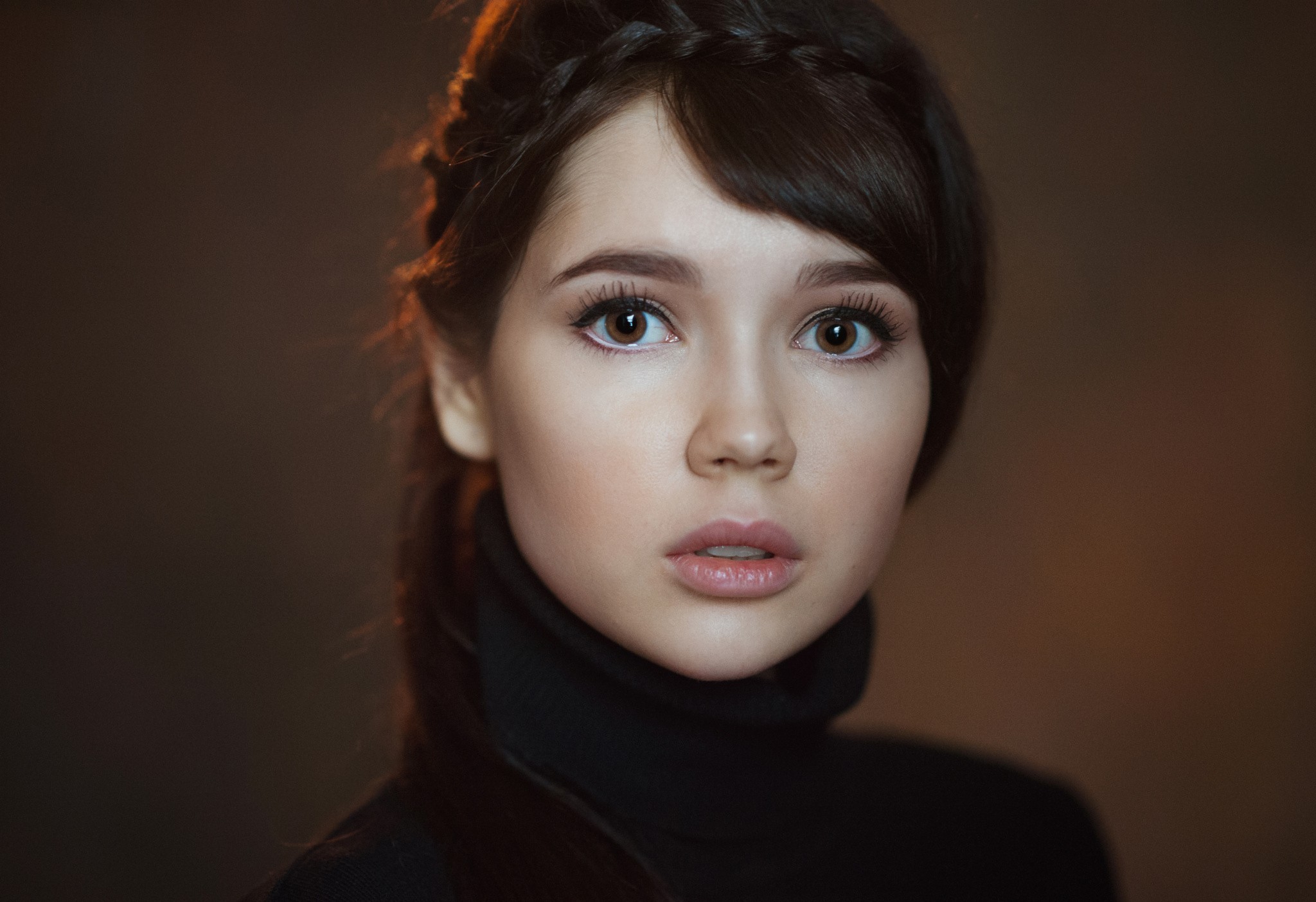 People 2048x1404 Ekaterina Ermakova women face portrait looking at viewer simple background Maxim Maximov women indoors indoors model studio