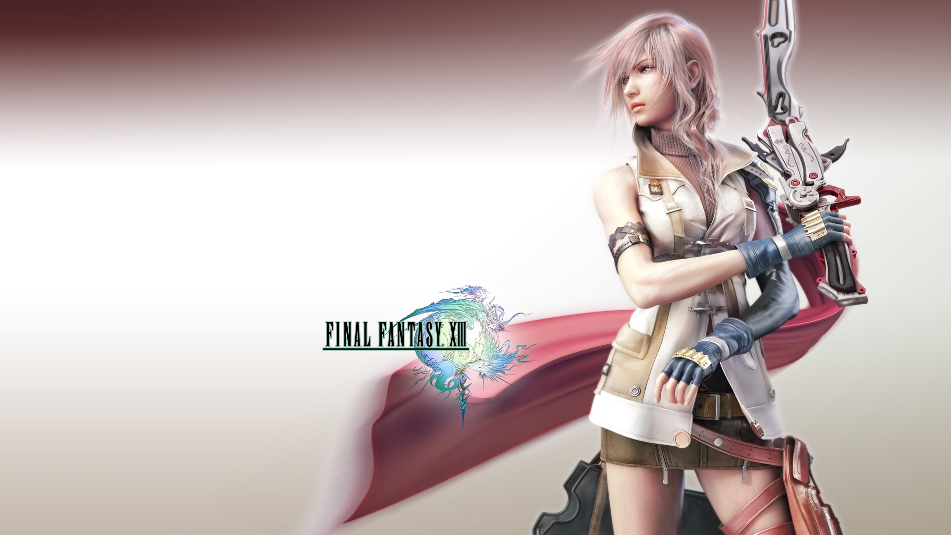 General 1920x1080 video games Final Fantasy XIII Claire Farron Final Fantasy simple background video game art Square Enix video game girls women with swords standing