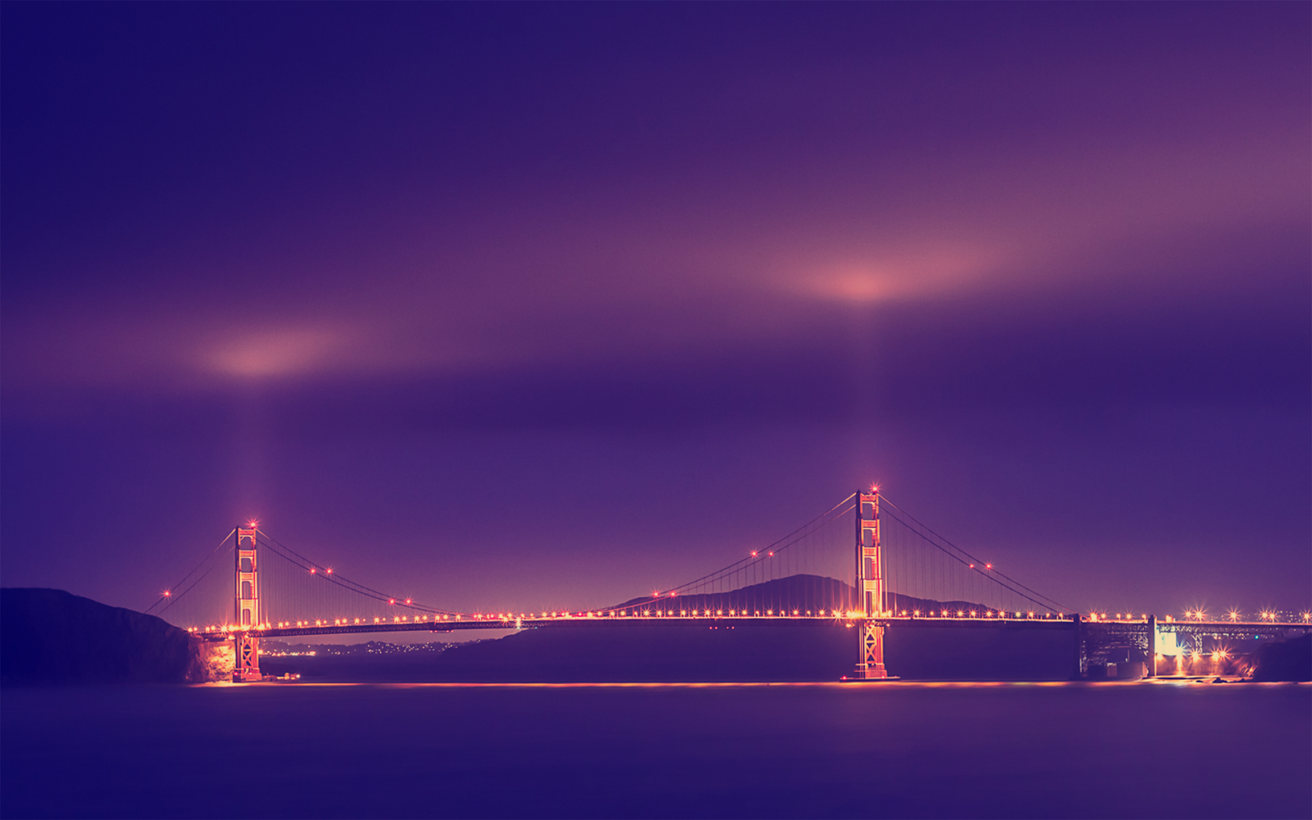 General 2560x1600 San Francisco cityscape bridge nature Golden Gate Bridge suspension bridge USA purple