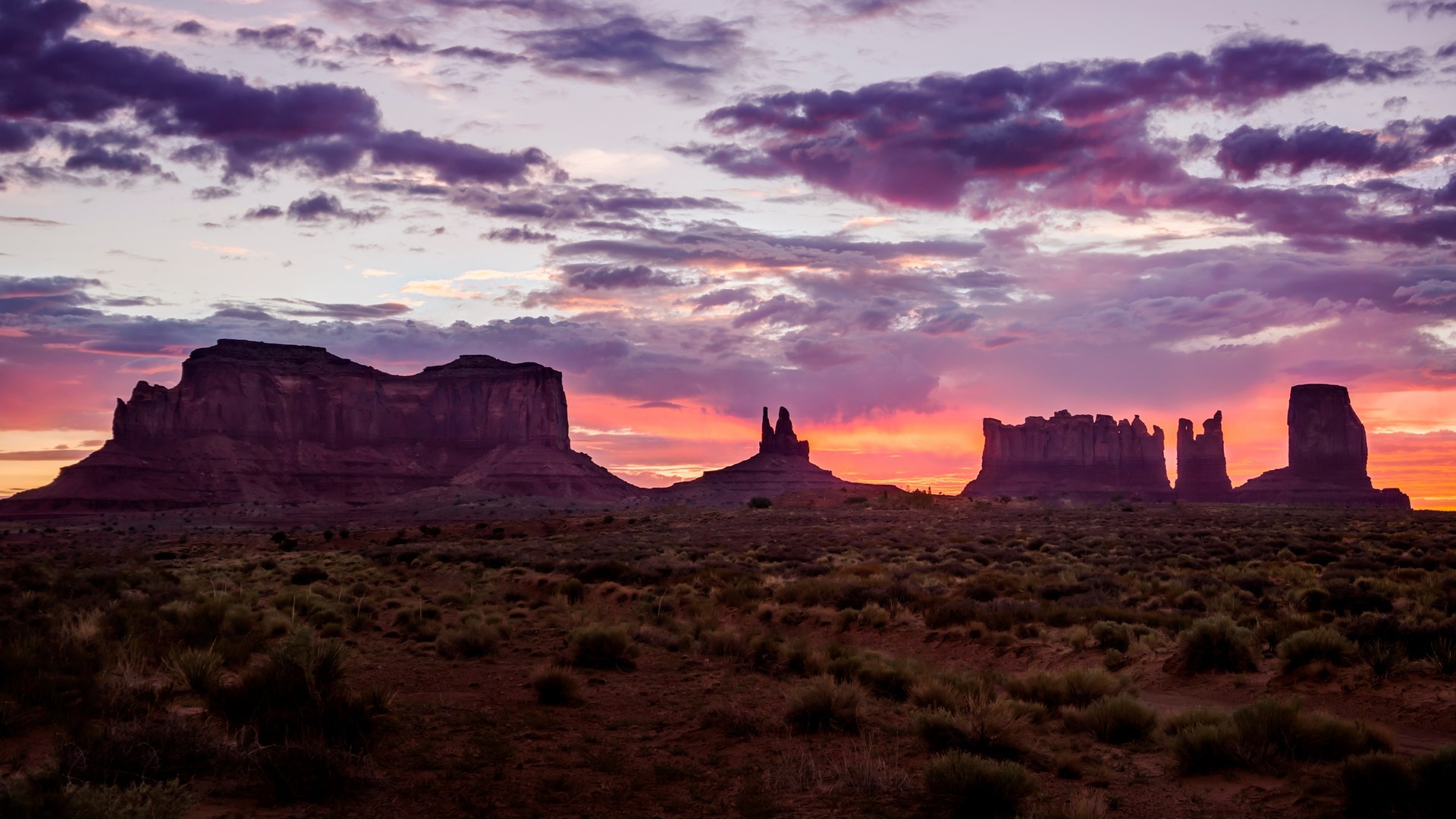 General 1920x1080 sunset landscape desert Utah nature sunlight sky clouds rock formation