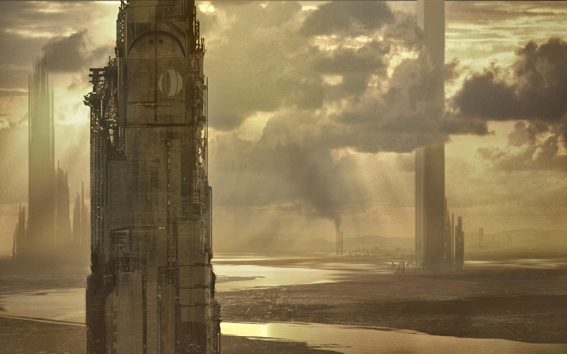 General 1920x1200 tower Half-Life 2 video games science fiction sky clouds futuristic PC gaming