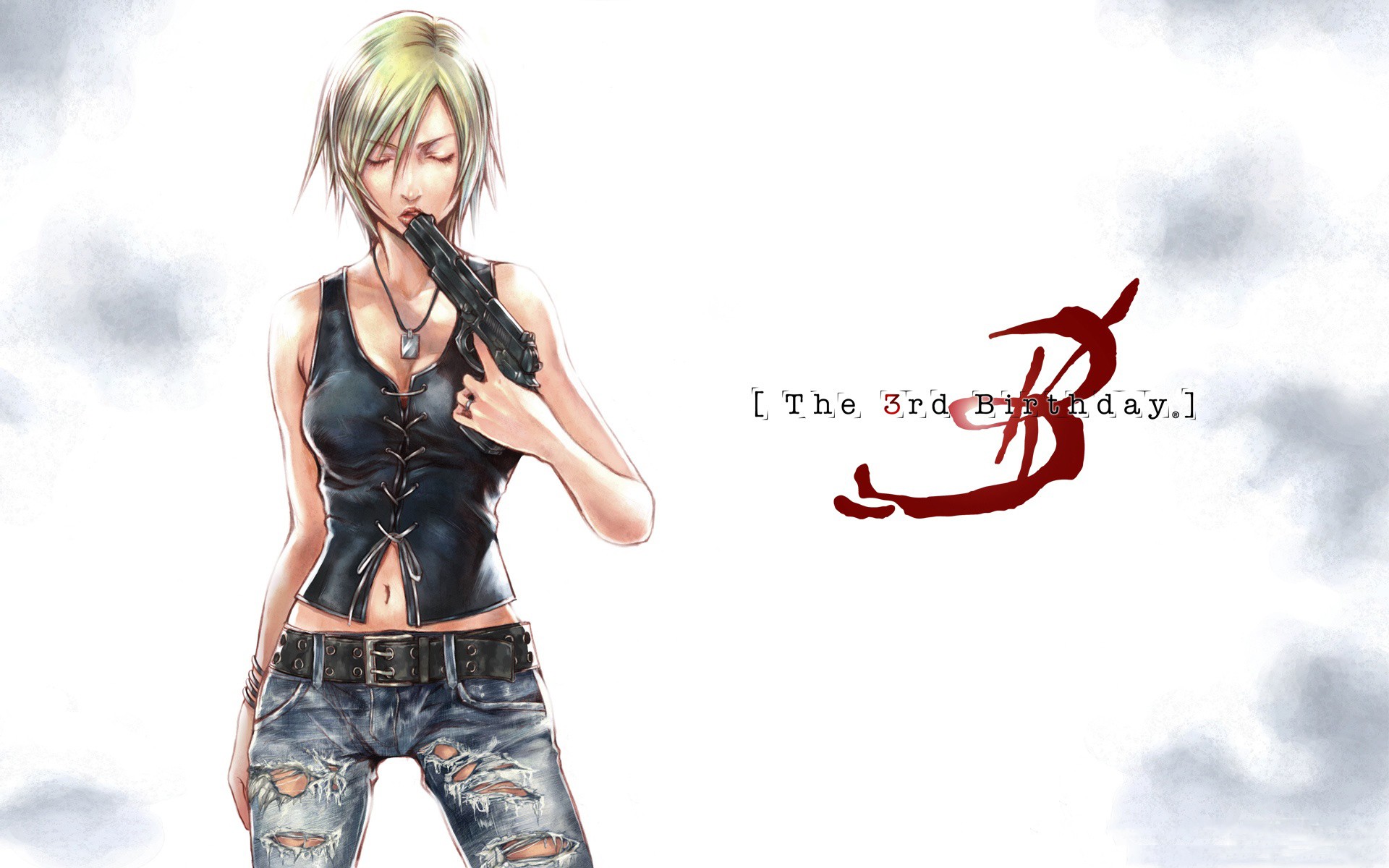 Anime 1920x1200 Parasite Eve Aya Brea The 3rd Birthday belly necklace standing video games video game art girls with guns blonde video game girls anime girls with guns