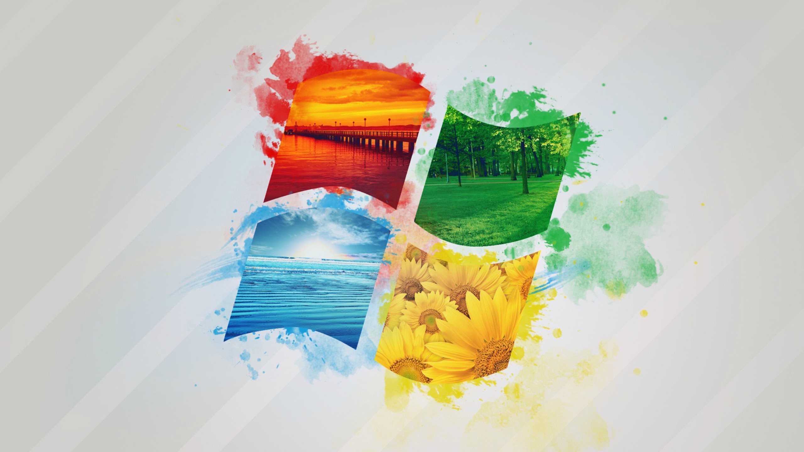 General 2560x1440 colorful artwork Microsoft Windows logo simple background digital art