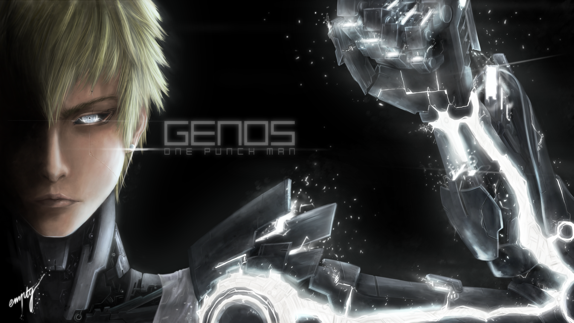 Anime 1920x1080 Genos One-Punch Man anime face fist blonde