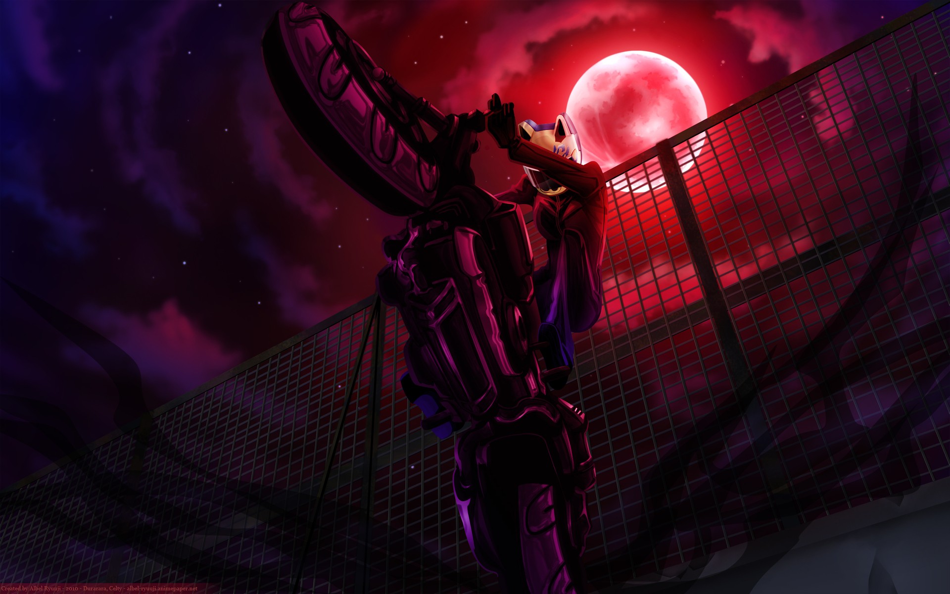 General 1920x1200 anime Durarara!! sky red Moon vehicle dark