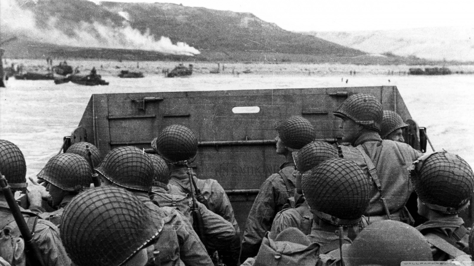 General 1600x900 World War II military soldier vintage monochrome Omaha Beach men war