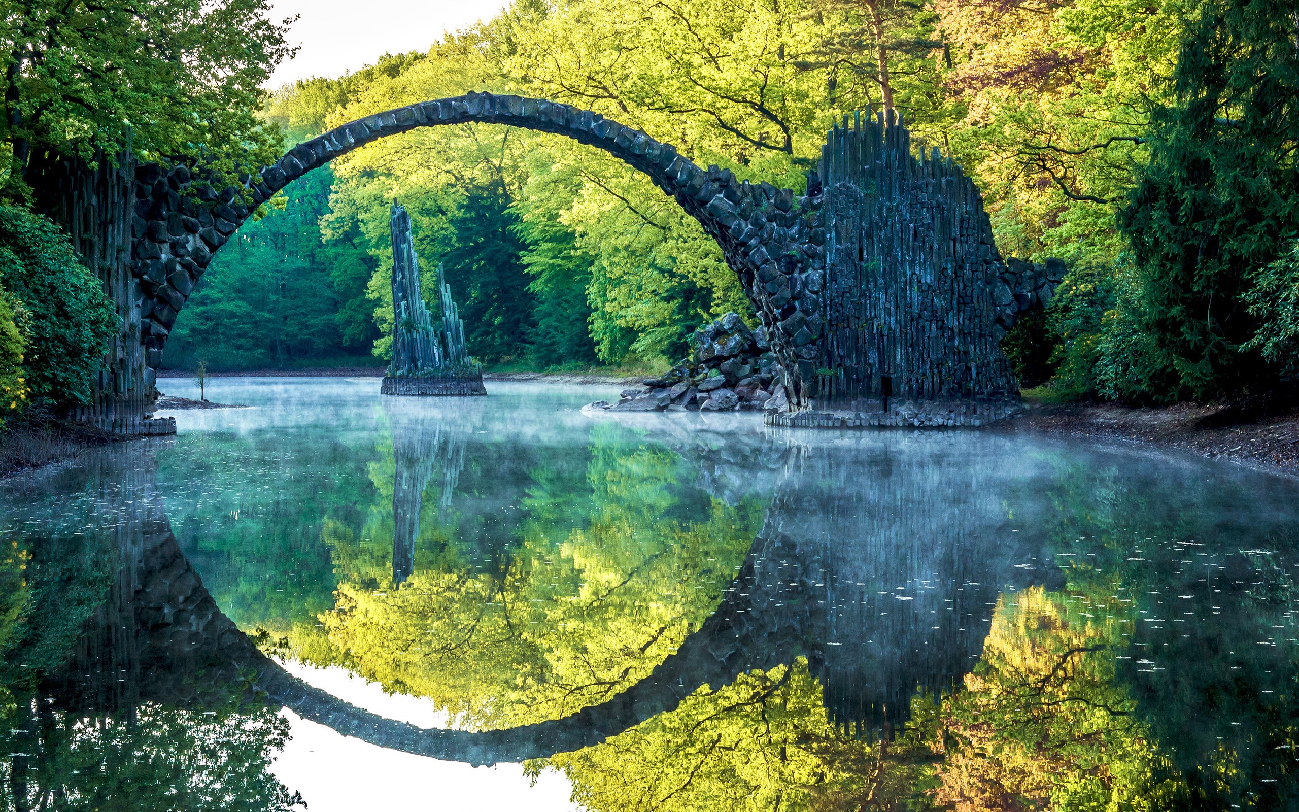 General 2560x1600 reflection river arch trees nature landscape water