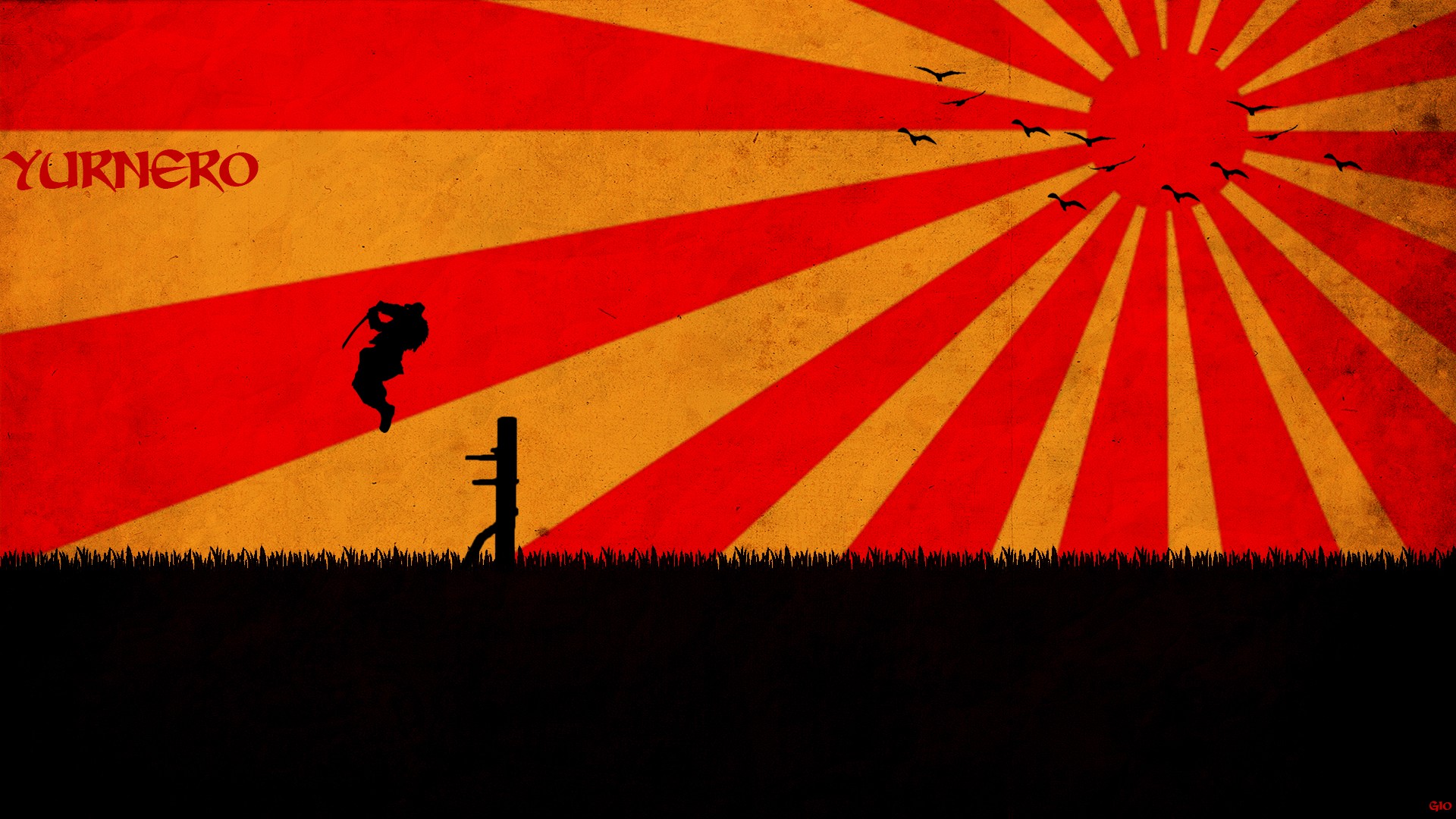 General 1920x1080 yurnero Dota Dota 2 Juggernaut Japan sword katana jumping PC gaming video game art birds Sun