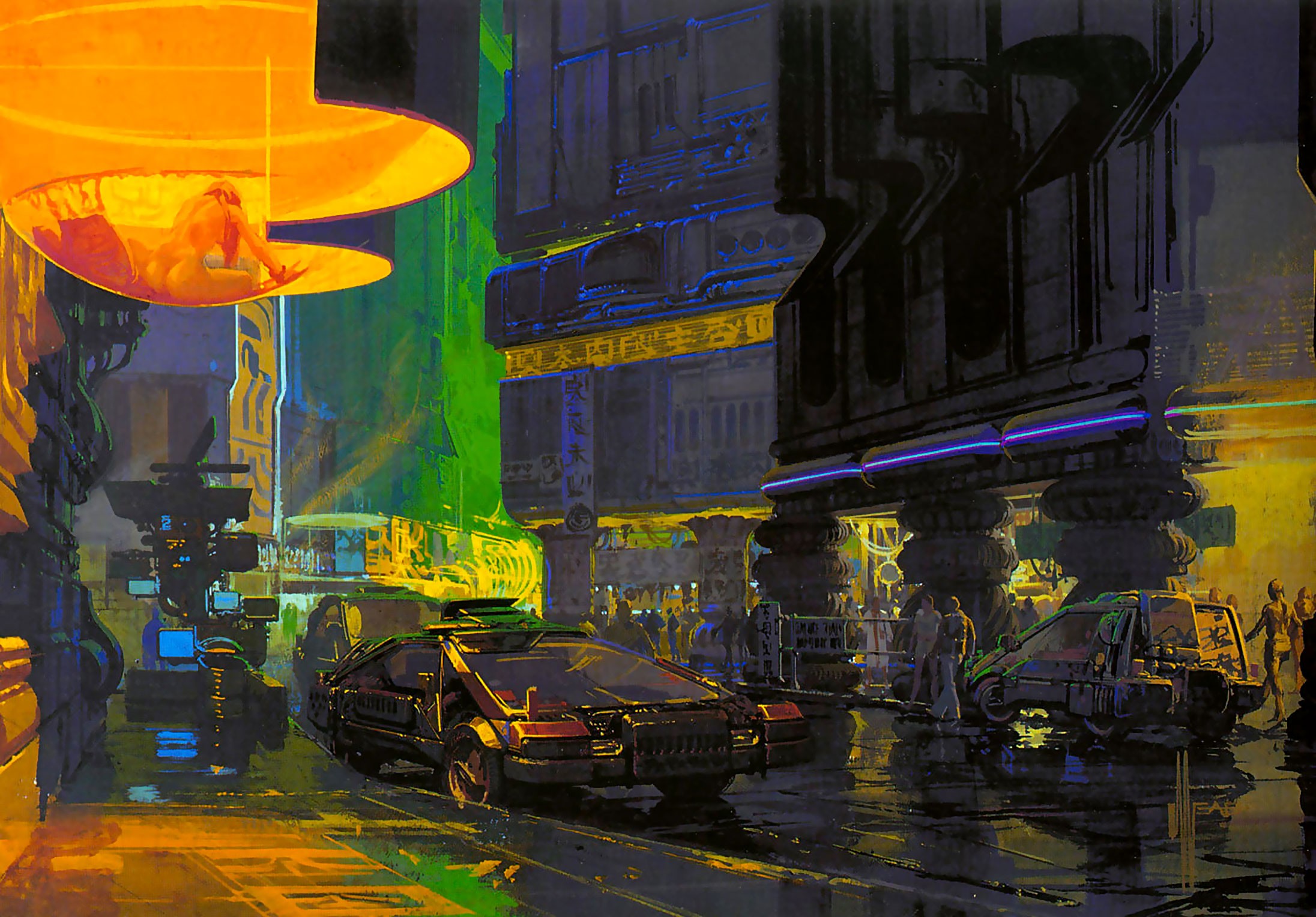 General 2192x1528 Blade Runner artwork science fiction Syd Mead futuristic car vehicle urban city futuristic city