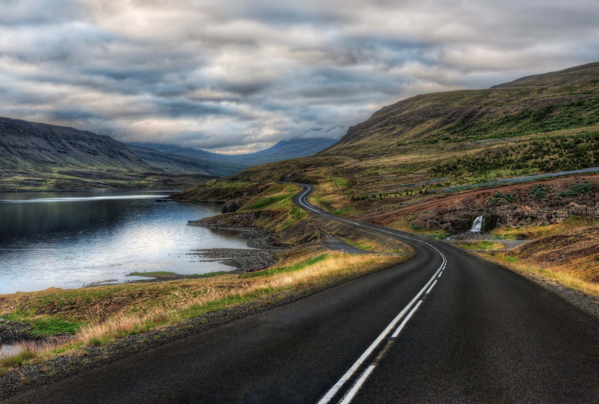 General 2048x1382 road HDR river hills landscape long road asphalt nature outdoors Iceland Trey Ratcliff