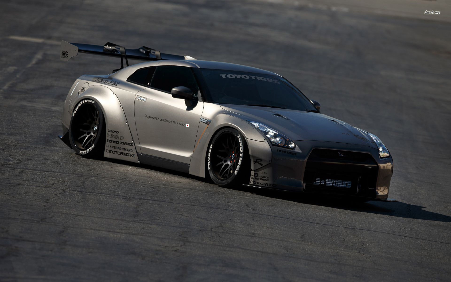 General 1920x1200 Liberty Walk Nissan car Nissan GT-R frontal view silver cars vehicle bodykit Japanese cars