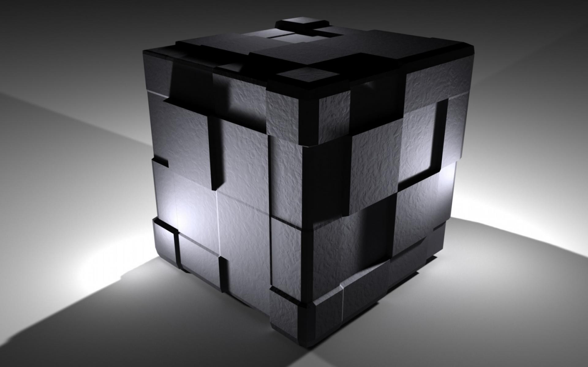General 1920x1200 3D Blocks digital art CGI simple background gray background 3D Abstract cube