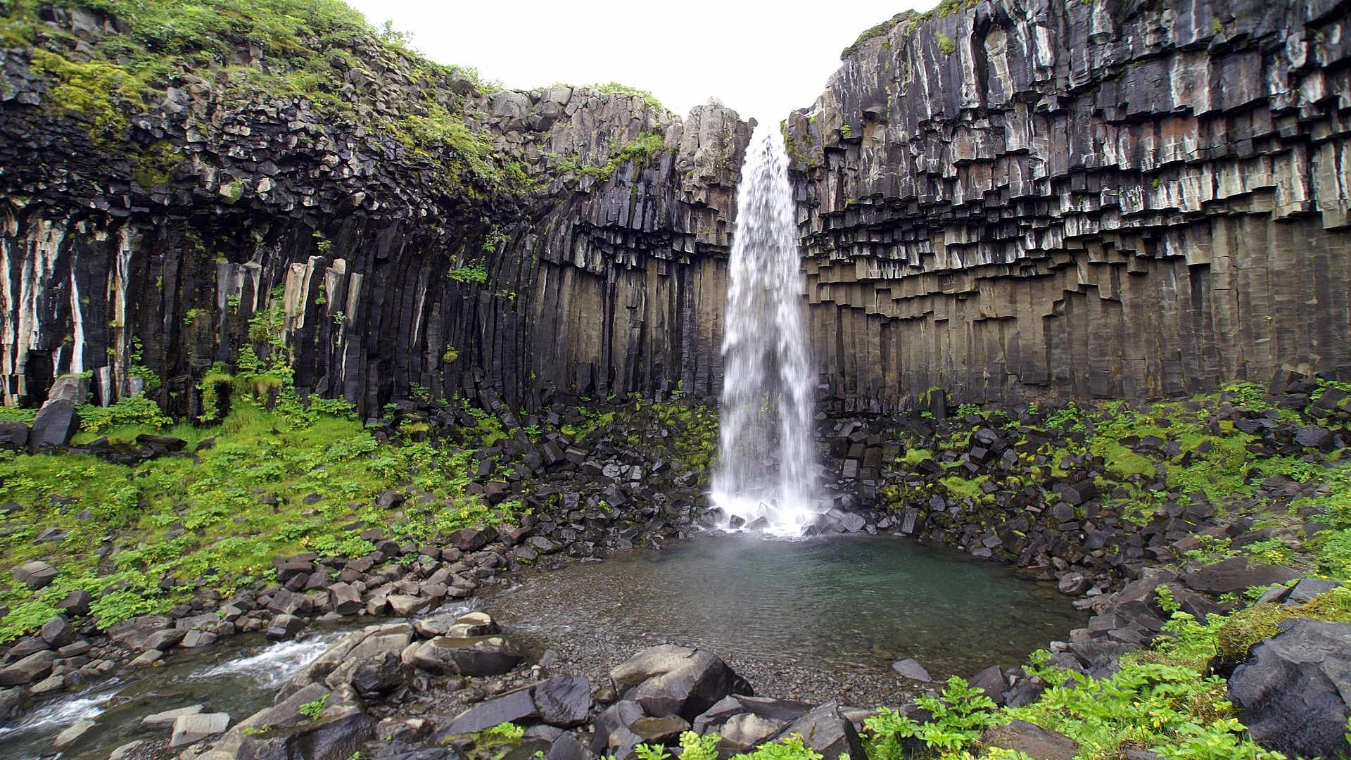 General 1920x1080 nature landscape waterfall Iceland Svartifoss Waterfall nordic landscapes