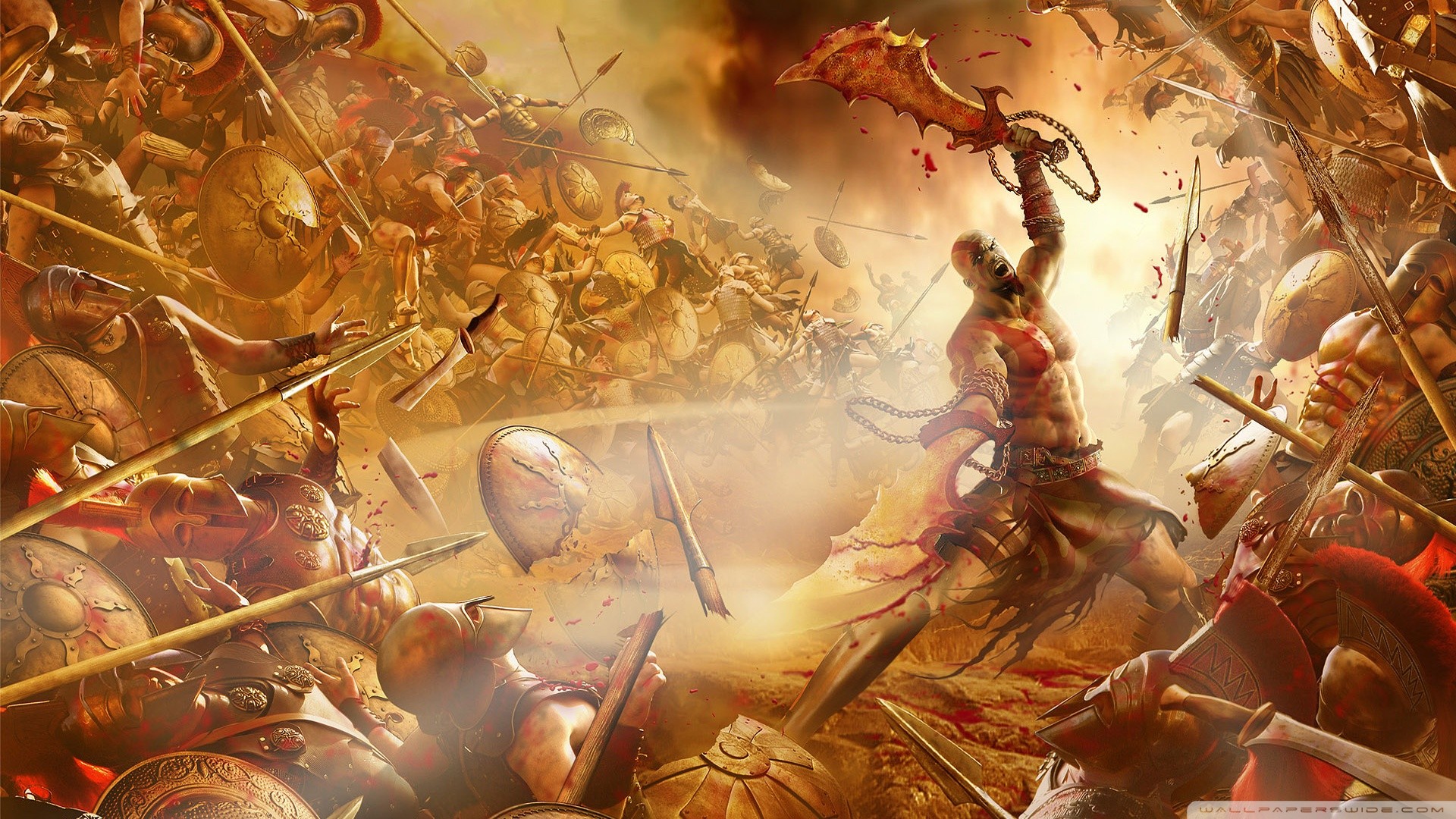 General 1920x1080 Kratos God of War video games video game warriors video game art video game men battle blood