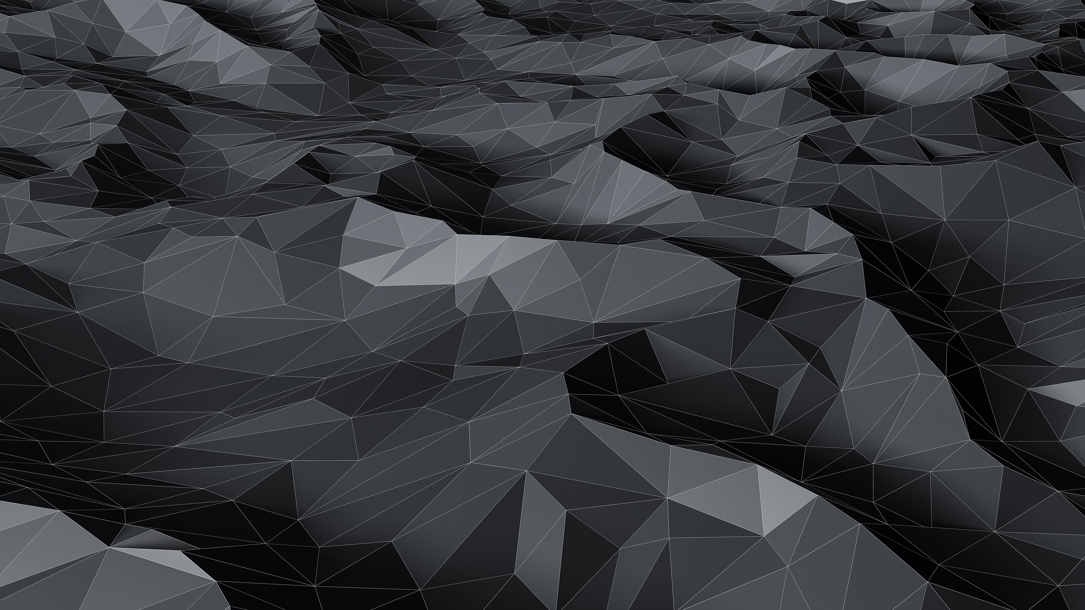 General 3556x2000 low poly triangle abstract lines digital art monochrome