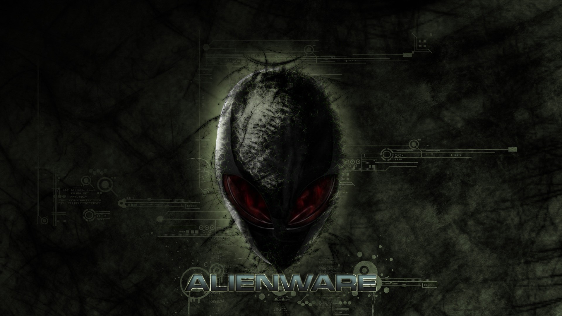 General 1920x1080 skull red eyes Alienware PC gaming