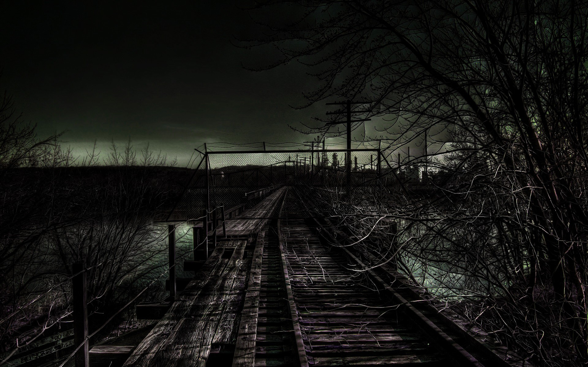 General 1920x1200 railway dark apocalyptic landscape low light