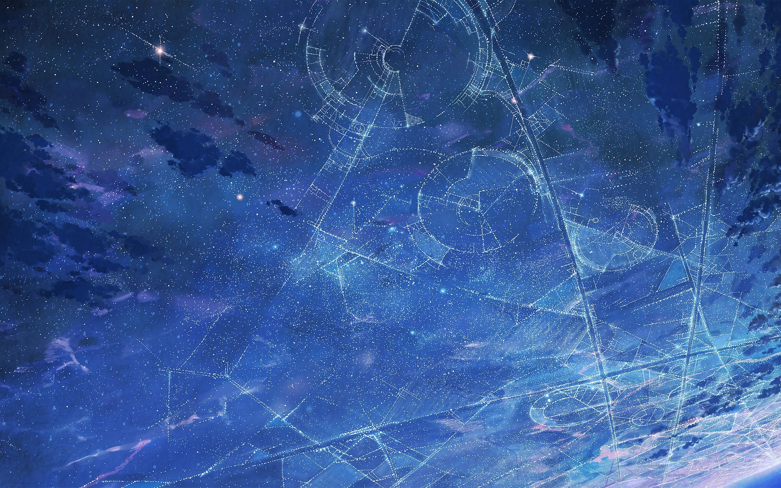 Anime 2560x1600 artwork fantasy art stars galaxy planet space