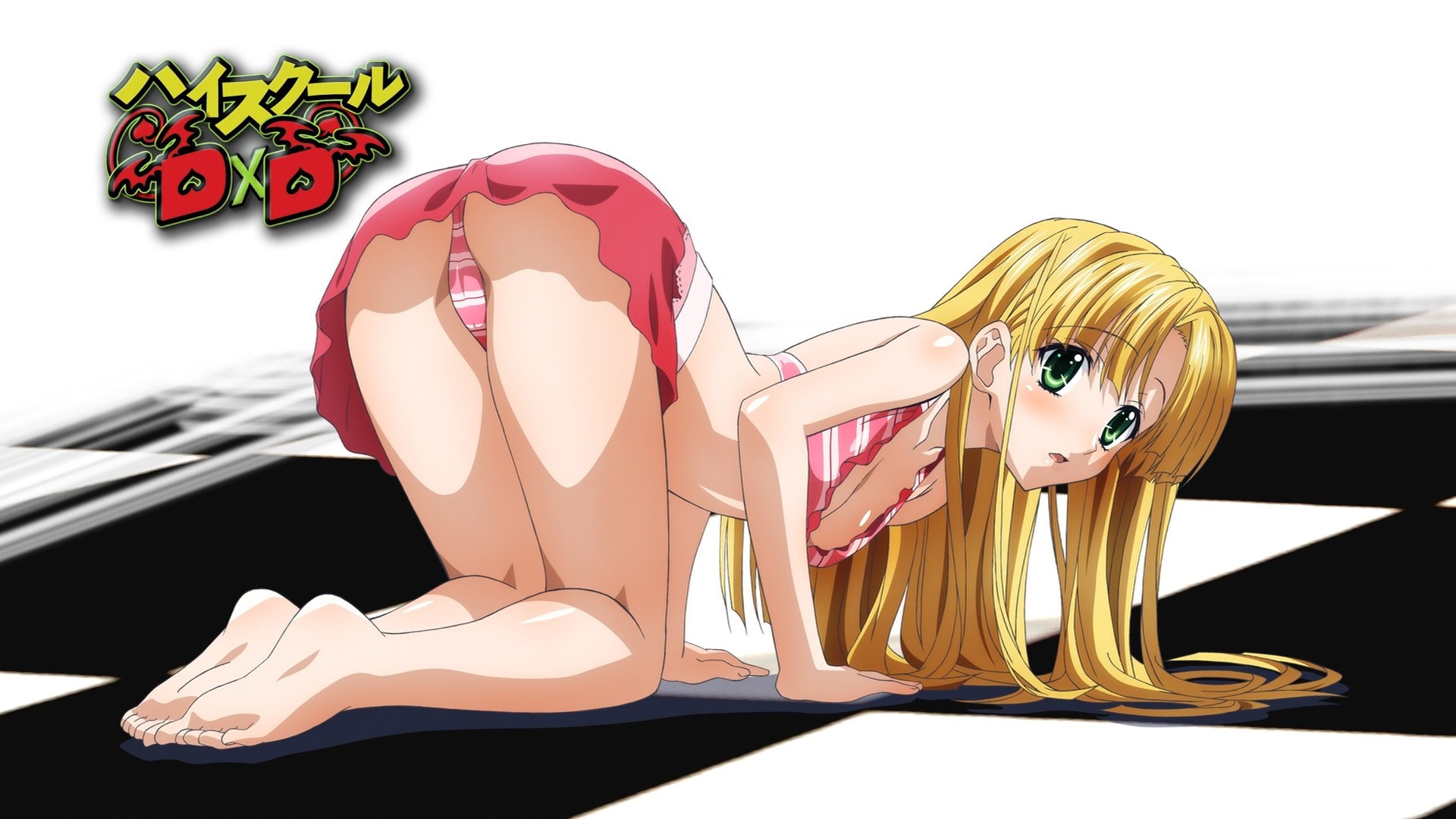 Anime 1920x1080 High School DxD Argento Asia anime girls bent over blonde green eyes panties anime ass underwear long hair legs together barefoot
