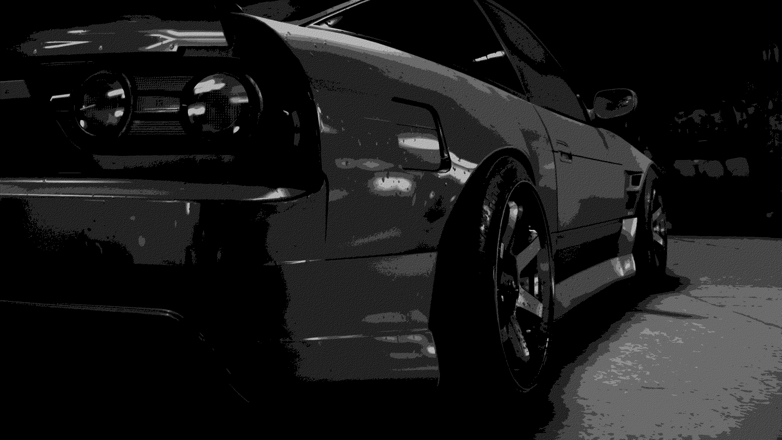 General 2560x1440 monochrome black car Nissan 180SX Need for Speed vehicle Nissan