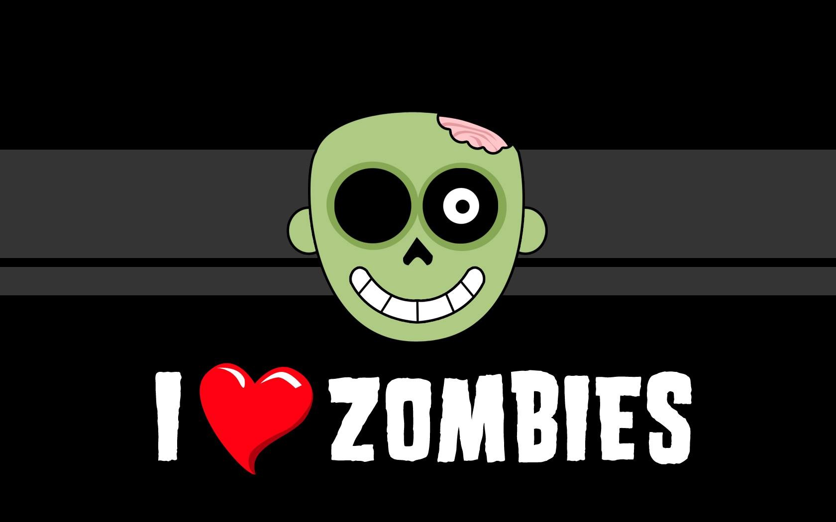 General 1680x1050 zombies typography humor undead heart (design) simple background black background smiling brain