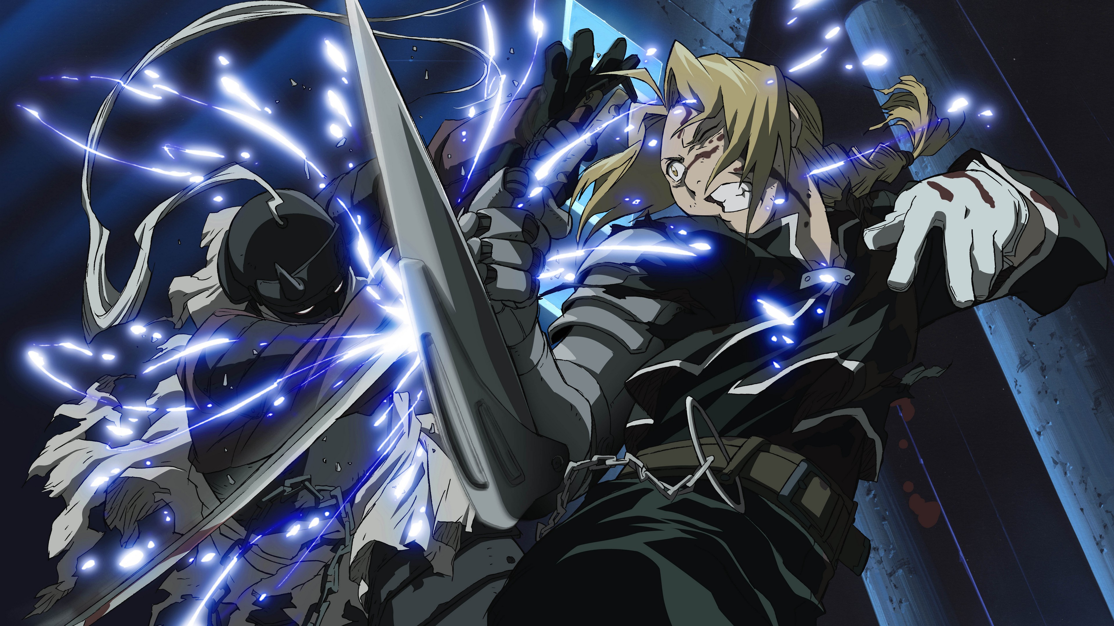 Anime 3840x2160 anime Full Metal Alchemist Elric Edward anime boys blood battle